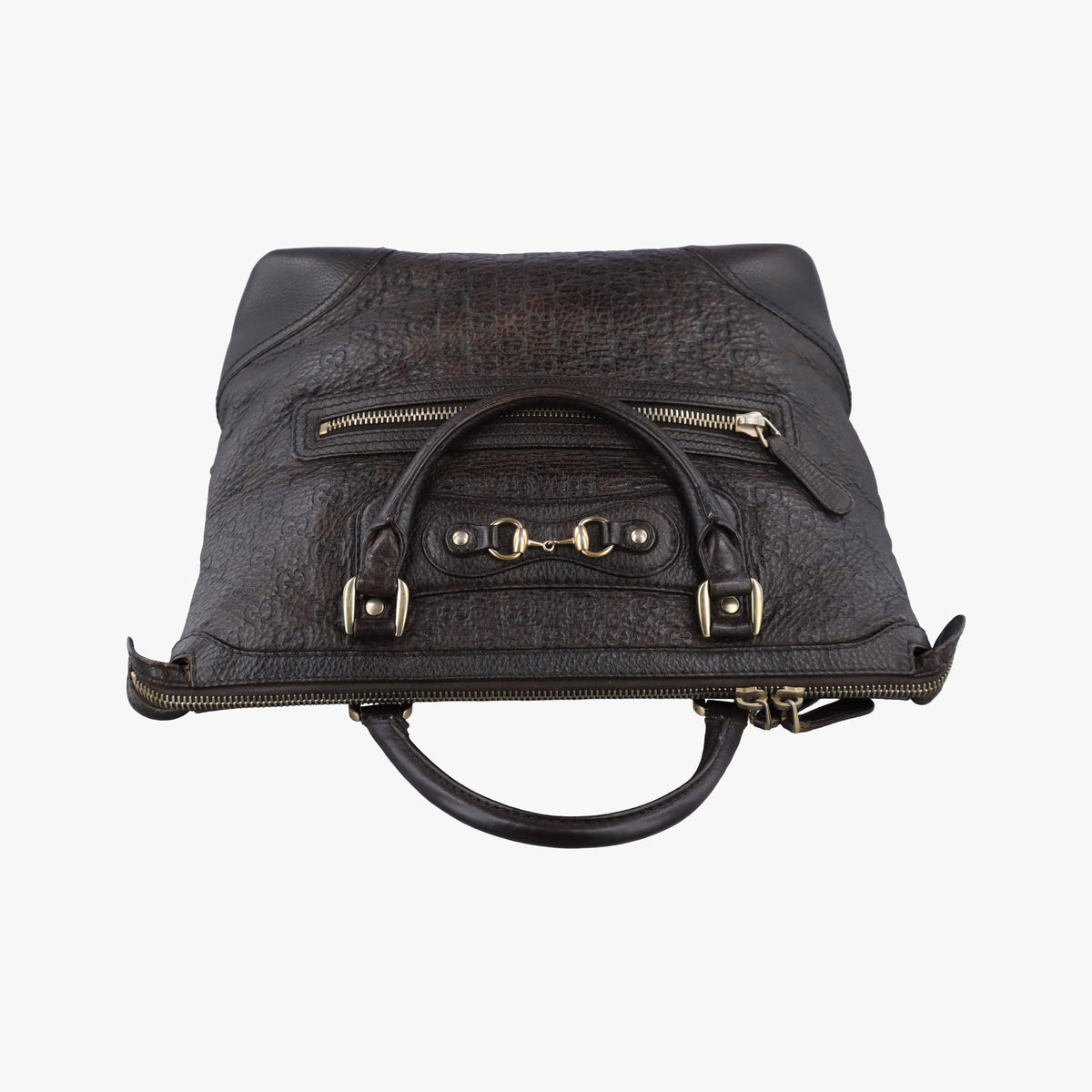 Pre-owned Gucci Guccissima Horsebit Brown leather 247283 handbag | stylenewstar