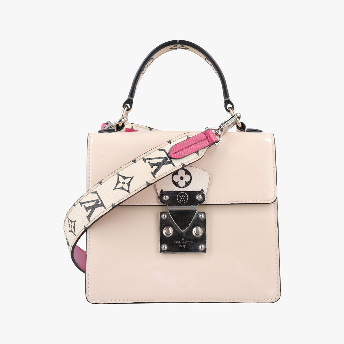 Secondhand Louis Vuitton Spring Street PM Creme×Rose Vernis M90454 shoulderbag | stylenewstar