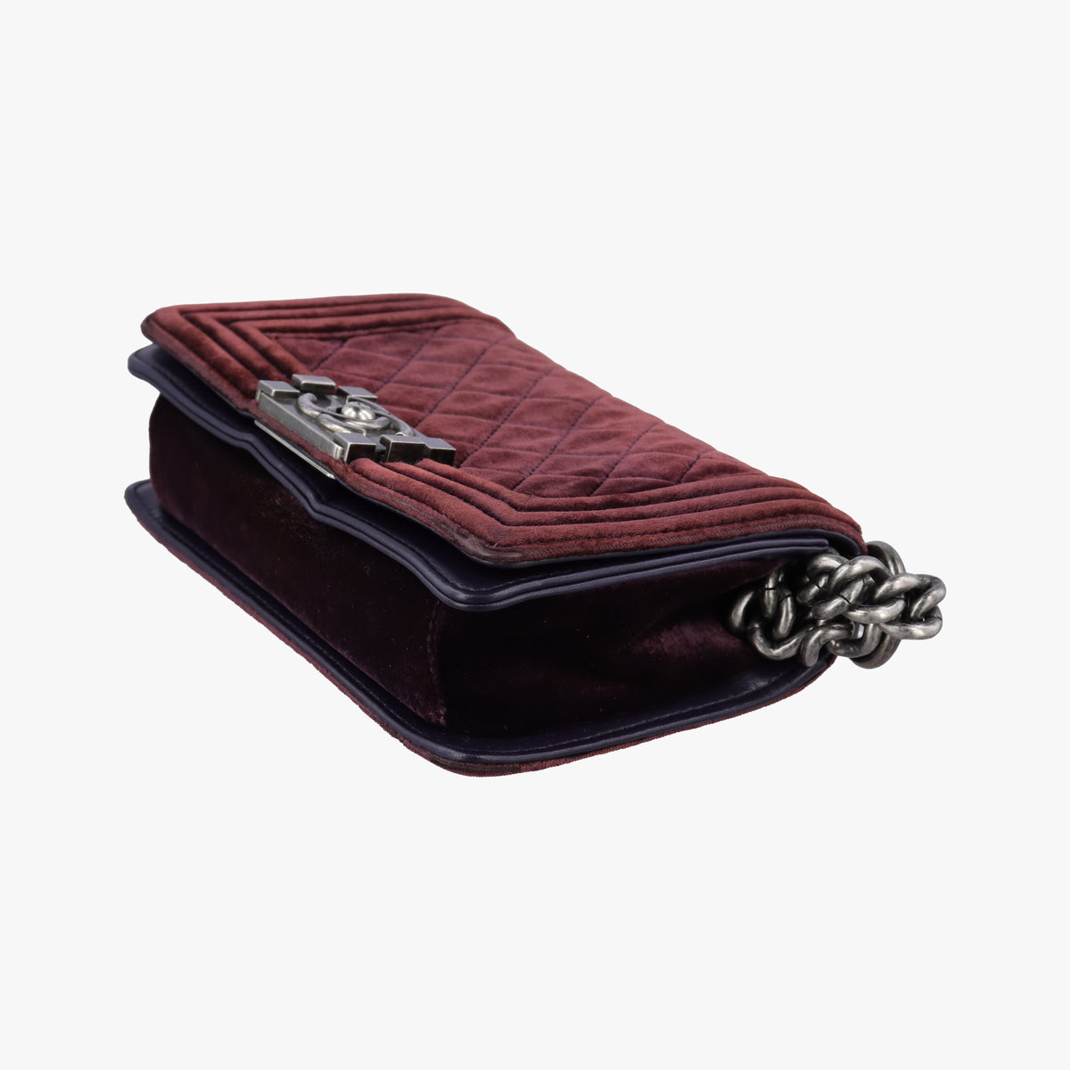 Pre-owned Chanel BOY CHANEL Purple velour A67416 shoulderbag | stylenewstar