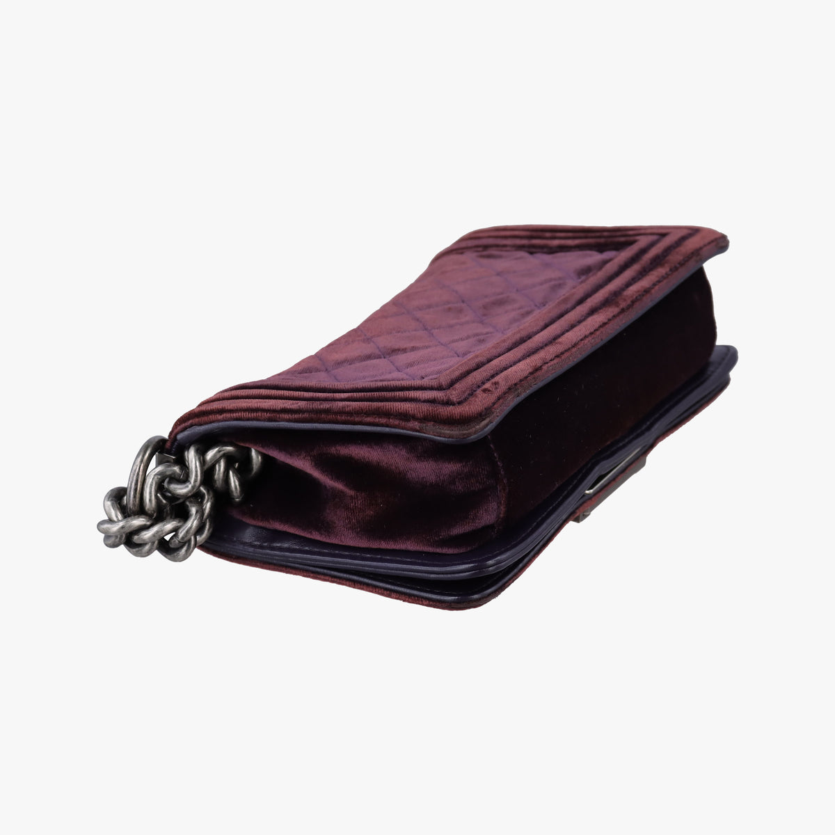Pre-owned Chanel BOY CHANEL Purple velour A67416 shoulderbag | stylenewstar