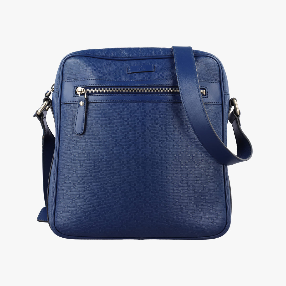 Pre-owned Gucci Diamante Messenger Blue Leather 201448 shoulderbag | stylenewstar
