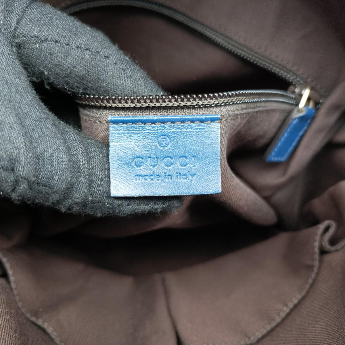 Pre-owned Gucci Diamante Messenger Blue Leather 201448 shoulderbag | stylenewstar