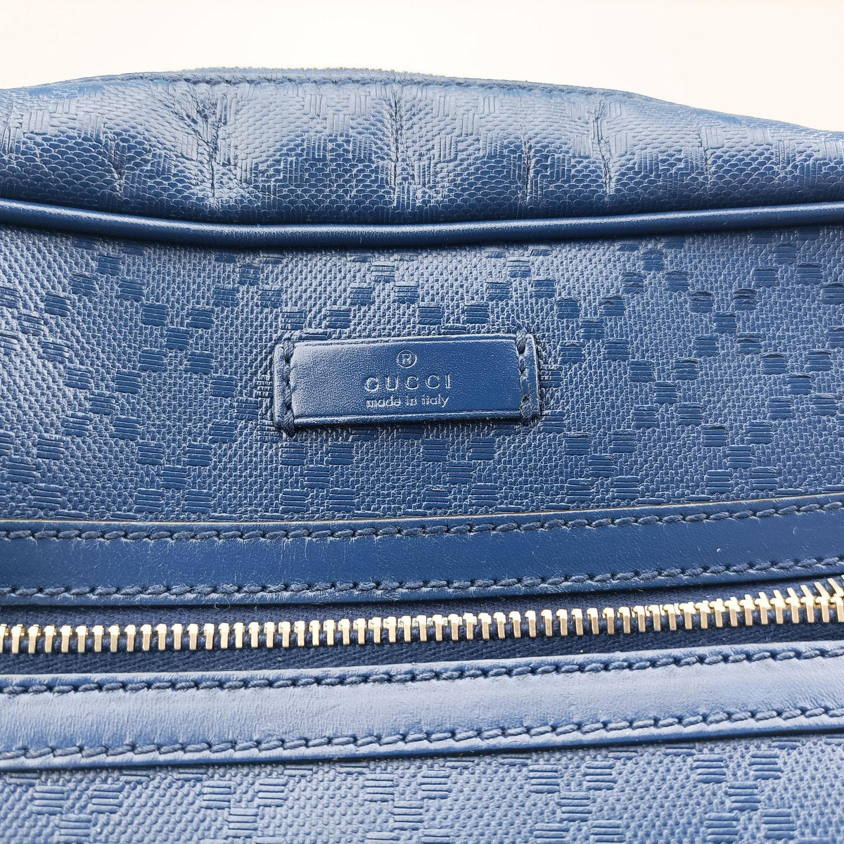 Pre-owned Gucci Diamante Messenger Blue Leather 201448 shoulderbag | stylenewstar
