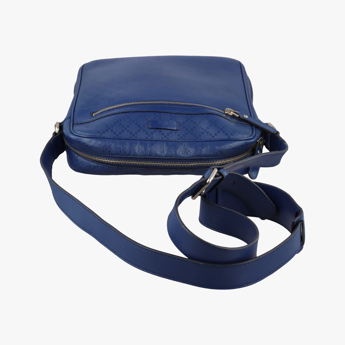 Pre-owned Gucci Diamante Messenger Blue Leather 201448 shoulderbag | stylenewstar