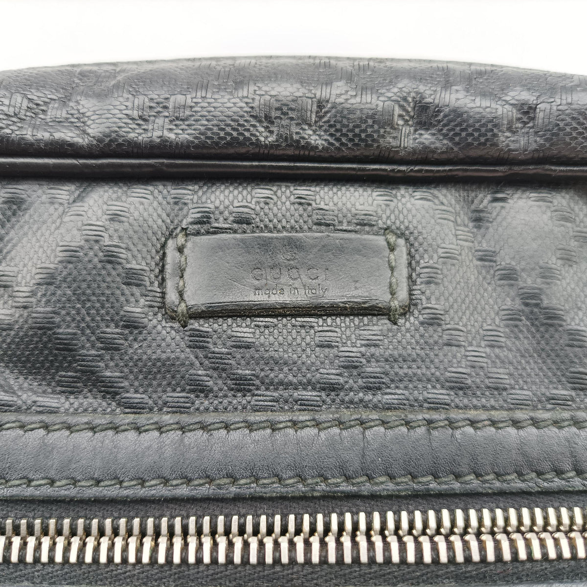 Vintage Gucci Diamante Messenger Black leather 201448 shoulderbag | stylenewstar