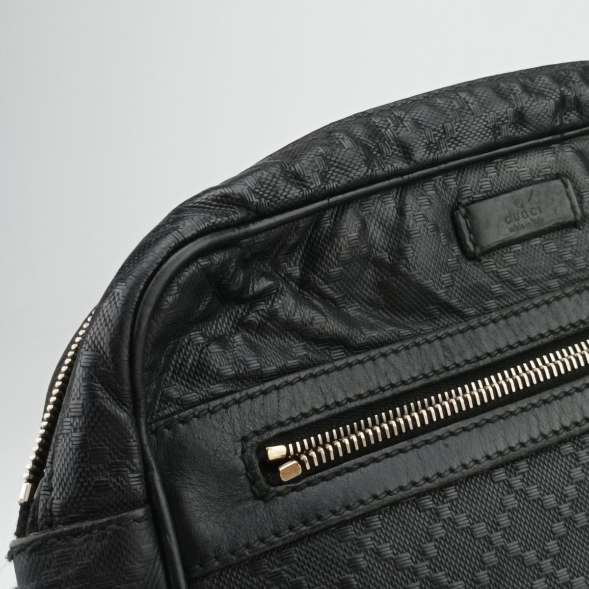 Vintage Gucci Diamante Messenger Black leather 201448 shoulderbag | stylenewstar