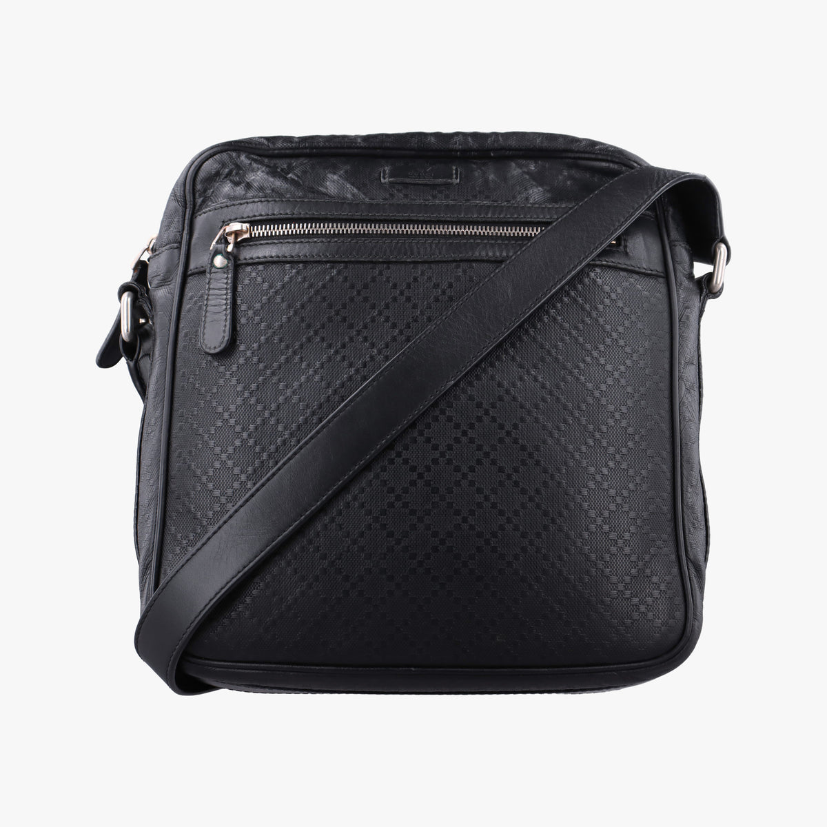 Vintage Gucci Diamante Messenger Black leather 201448 shoulderbag | stylenewstar