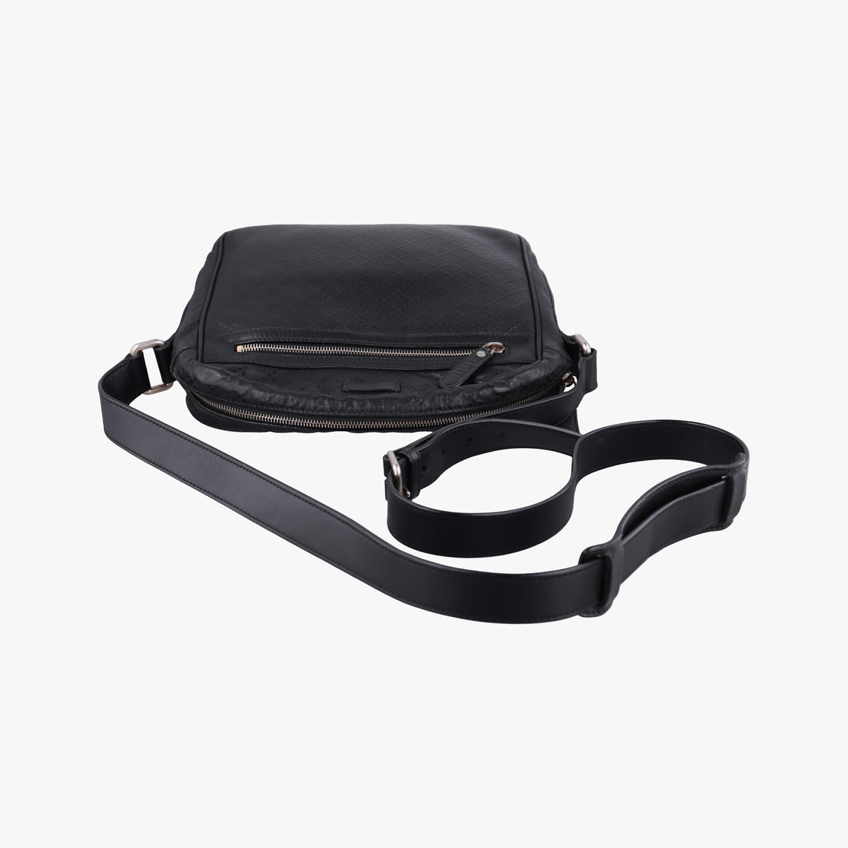 Vintage Gucci Diamante Messenger Black leather 201448 shoulderbag | stylenewstar