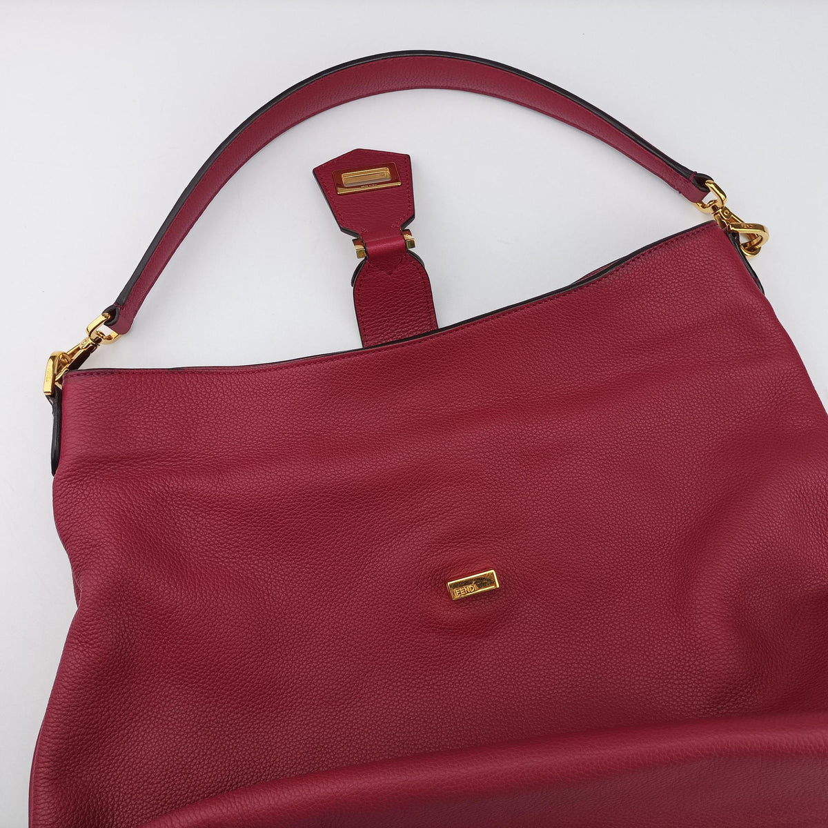 Pre-owned Fendi Hobo Bag Red Leather 8BR682 handbag | stylenewstar