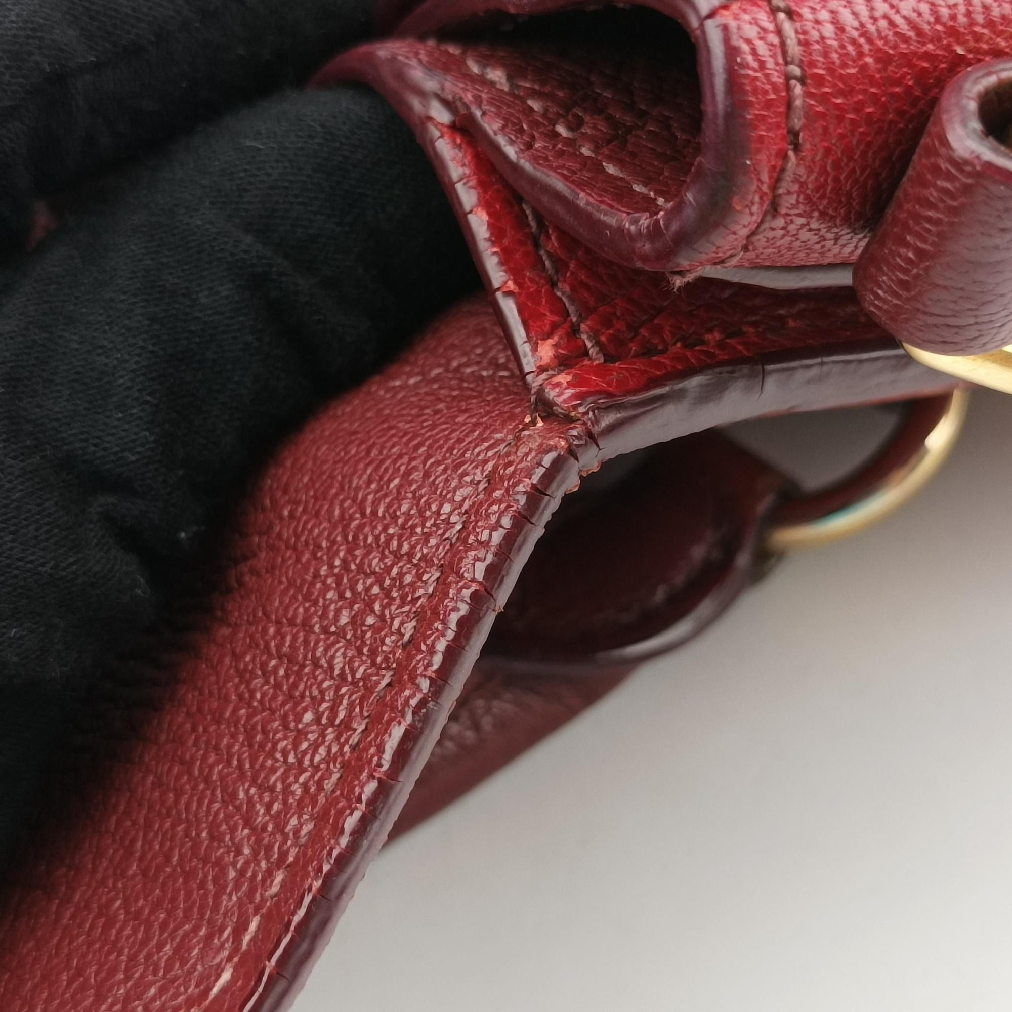 Pre-owned Miu Miu Madras Red Leather  shoulderbag | stylenewstar
