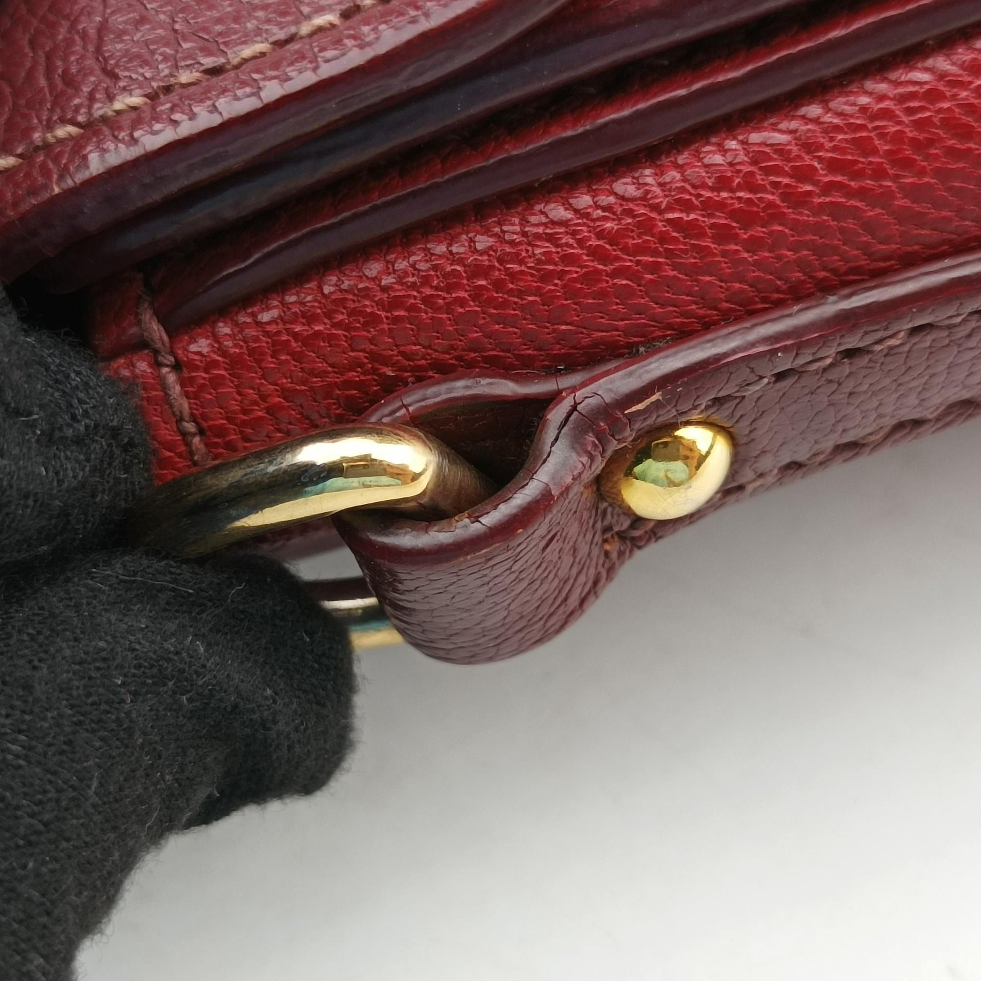 Pre-owned Miu Miu Madras Red Leather  shoulderbag | stylenewstar