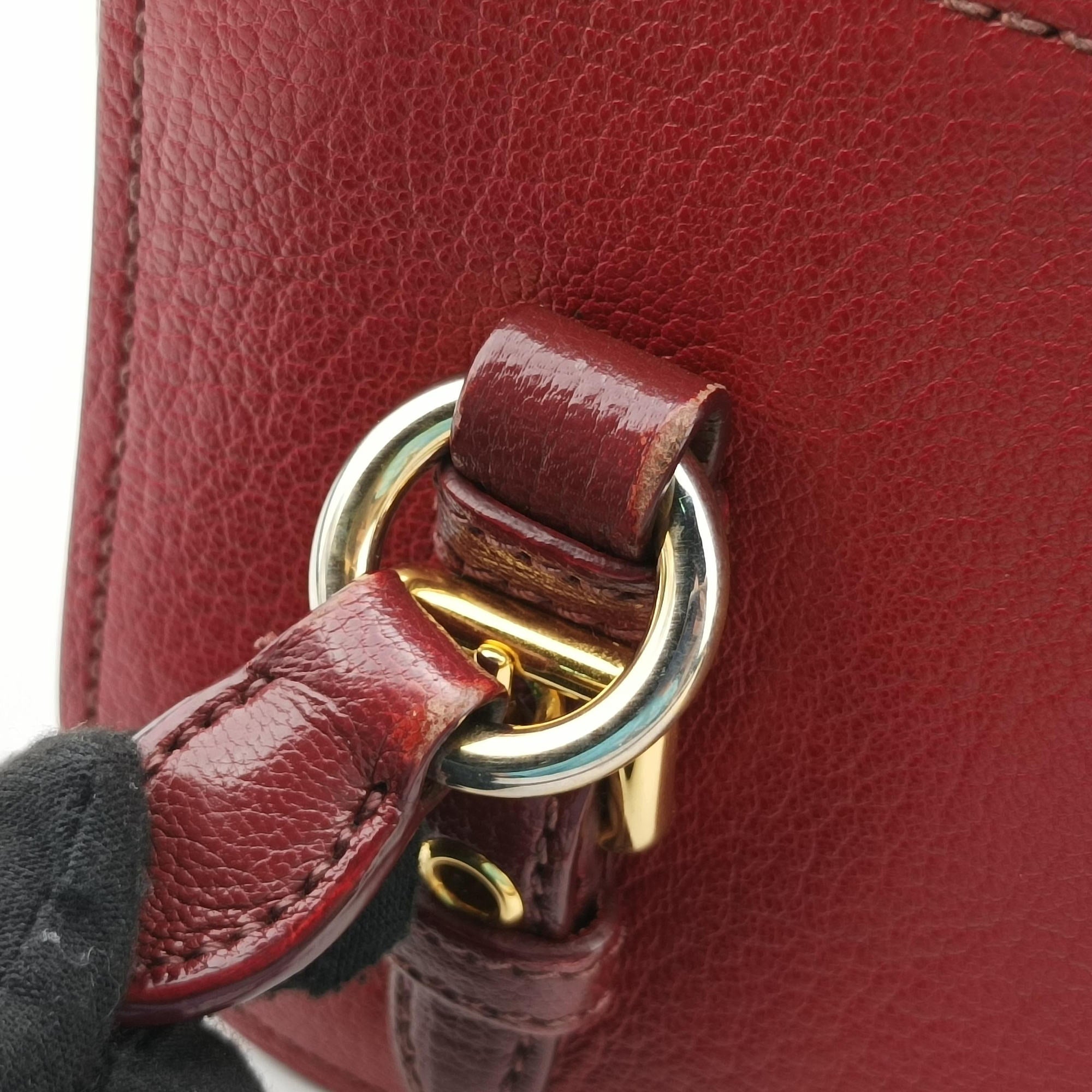 Pre-owned Miu Miu Madras Red Leather  shoulderbag | stylenewstar