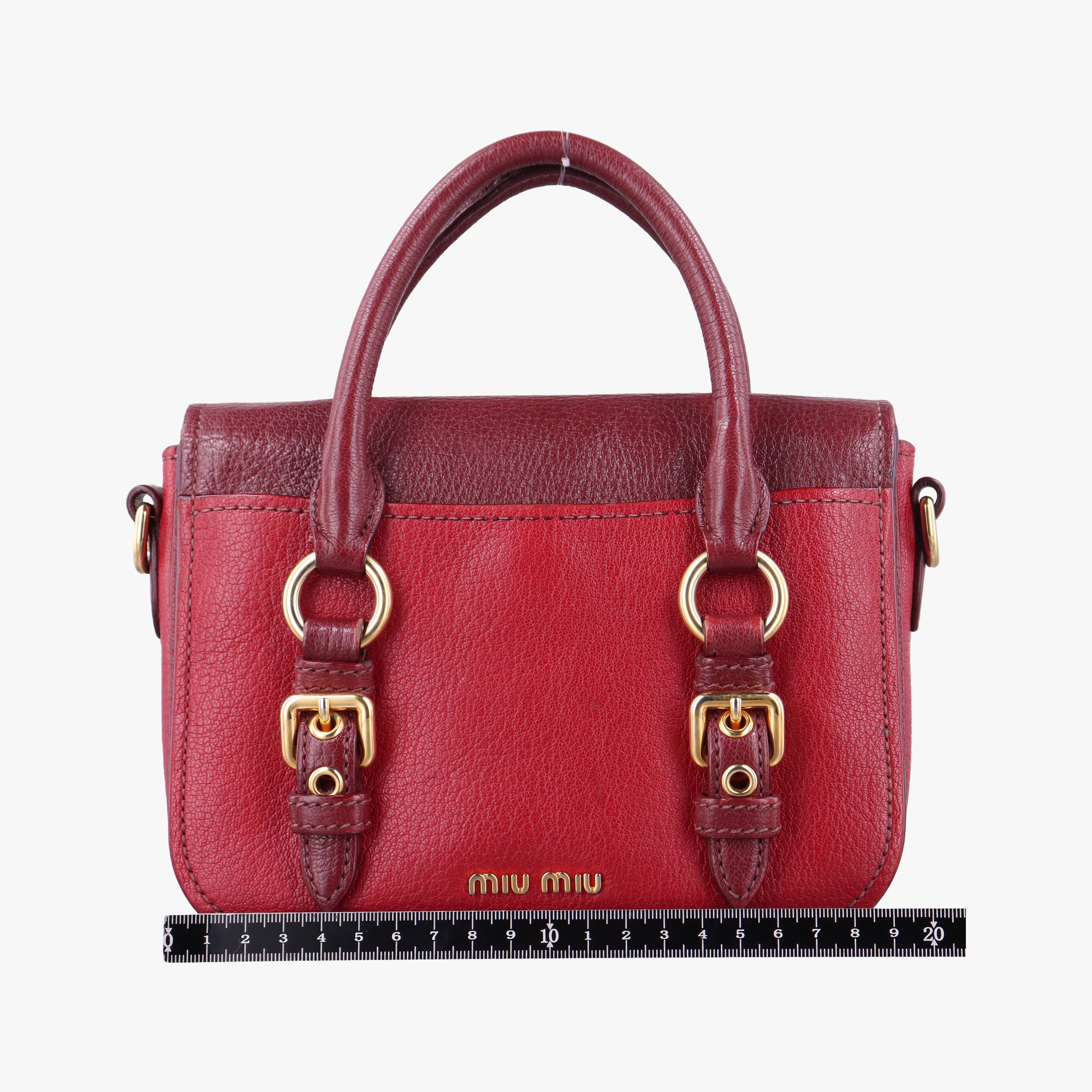 Pre-owned Miu Miu Madras Red Leather  shoulderbag | stylenewstar