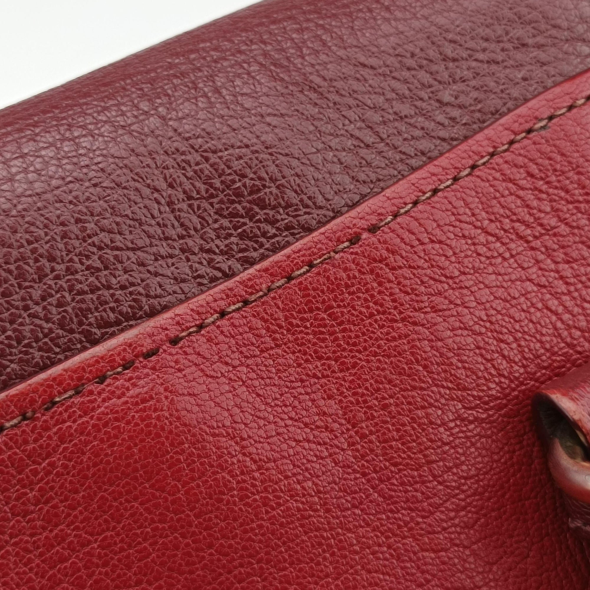 Pre-owned Miu Miu Madras Red Leather  shoulderbag | stylenewstar