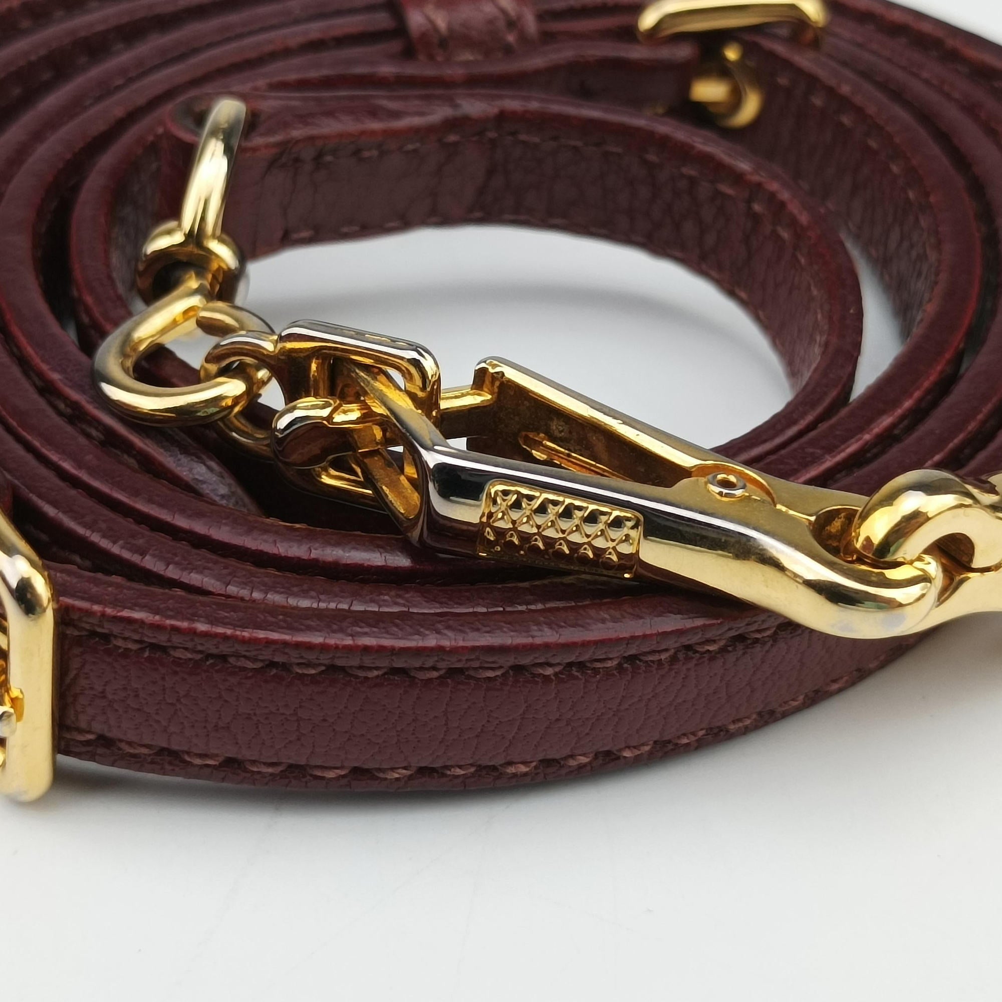 Pre-owned Miu Miu Madras Red Leather  shoulderbag | stylenewstar