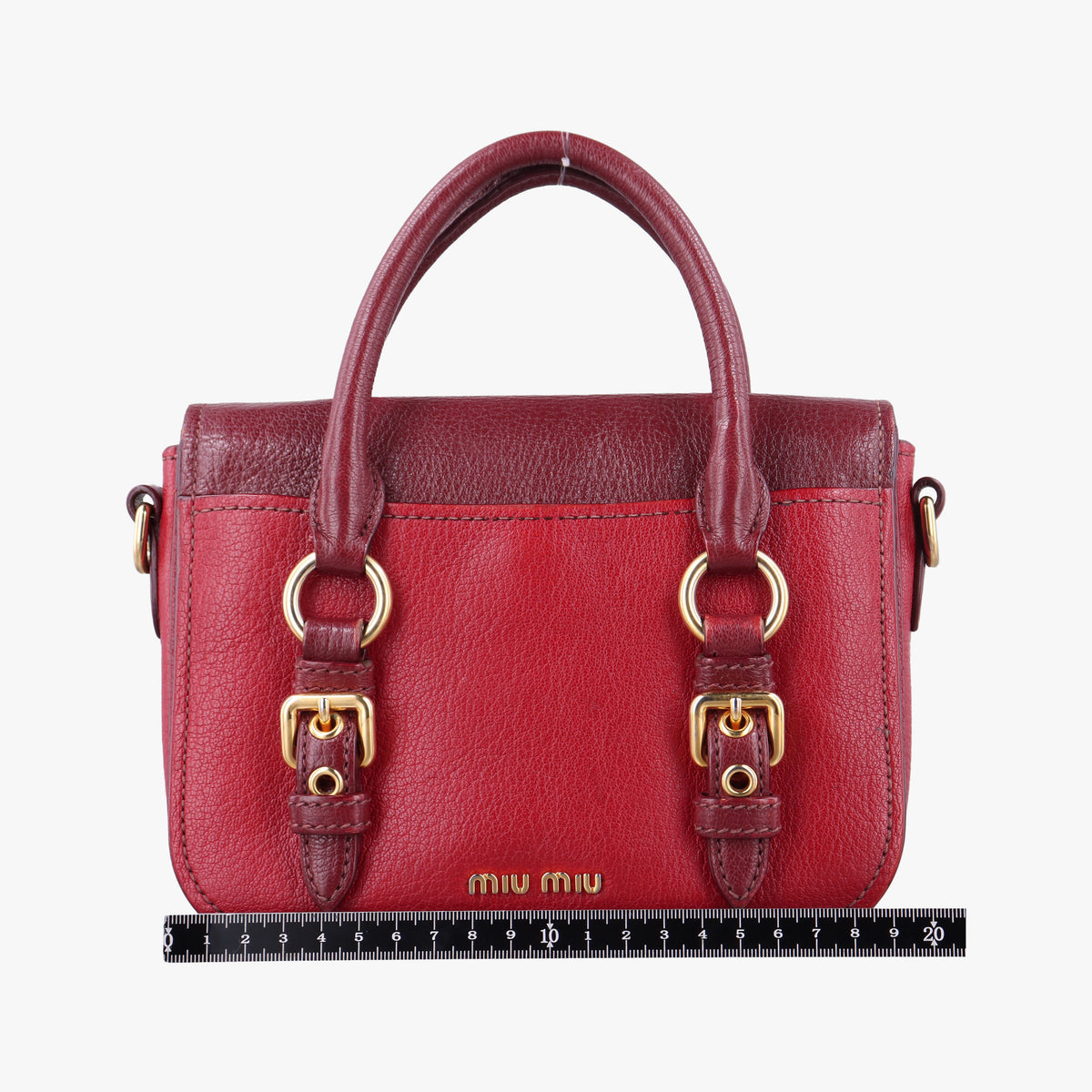 Vintage Miu Miu Madras Red Leather  shoulderbag | stylenewstar