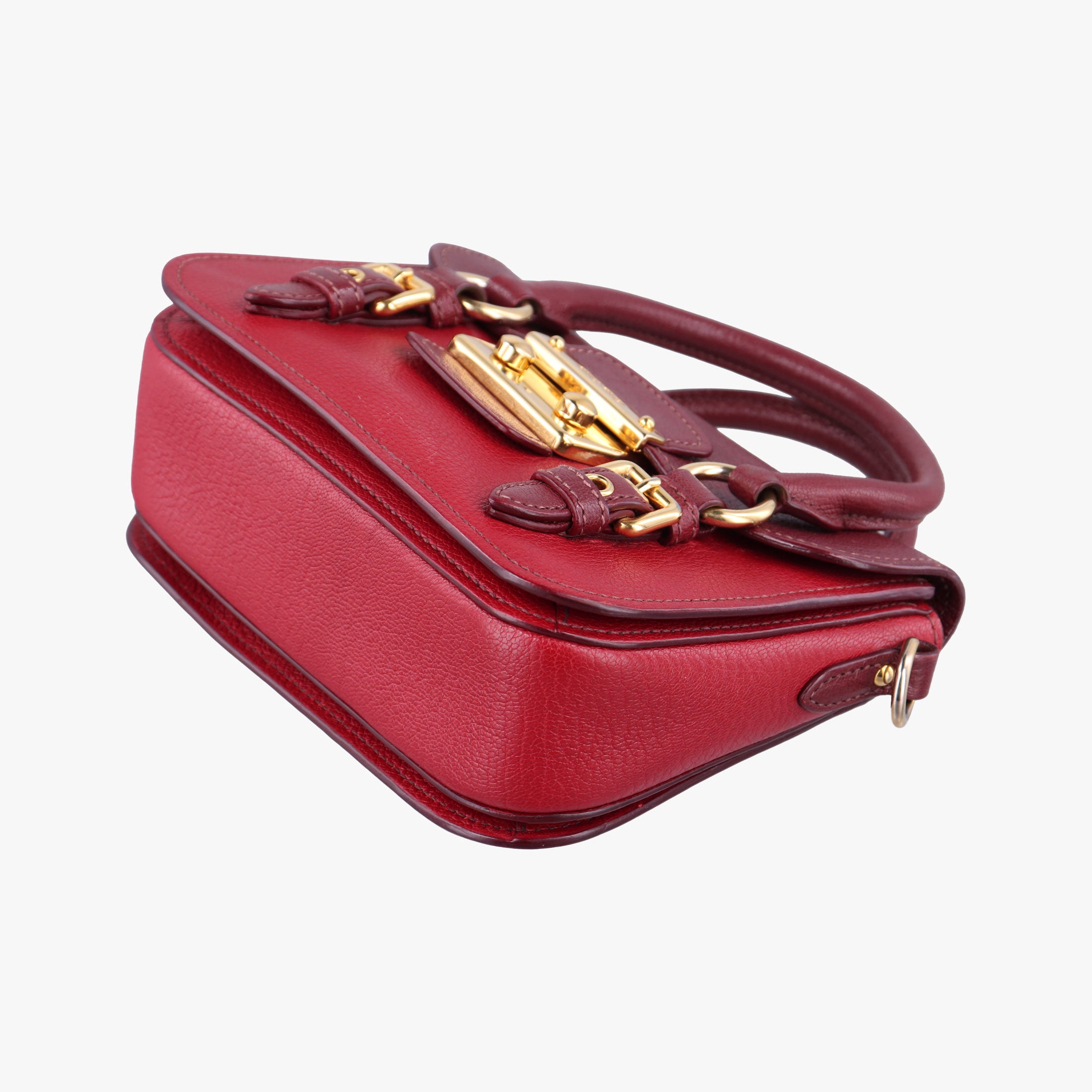 Pre-owned Miu Miu Madras Red Leather  shoulderbag | stylenewstar