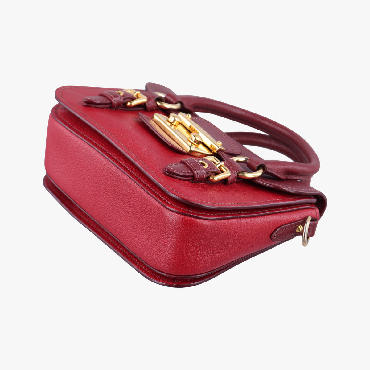 Vintage Miu Miu Madras Red Leather  shoulderbag | stylenewstar
