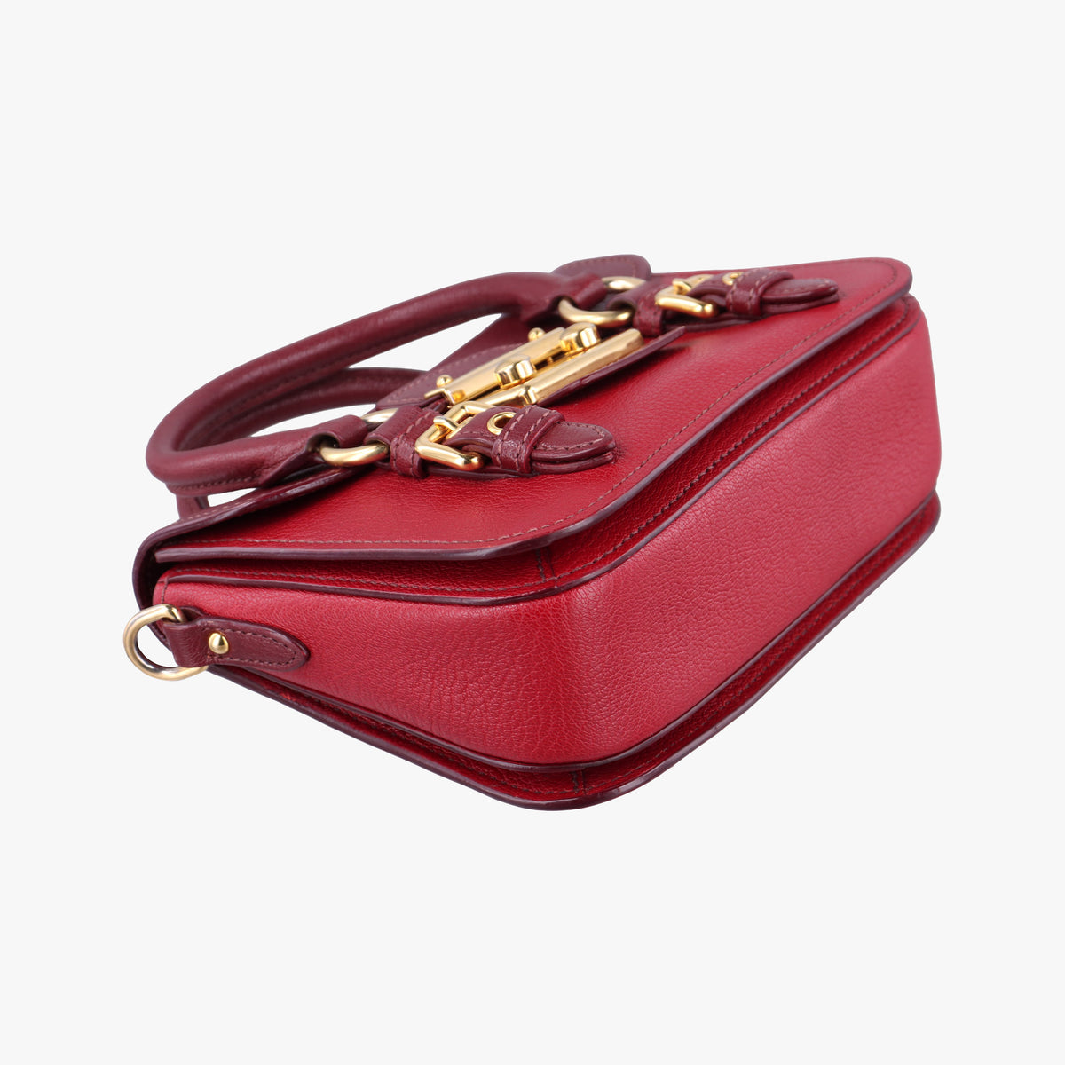 Vintage Miu Miu Madras Red Leather  shoulderbag | stylenewstar