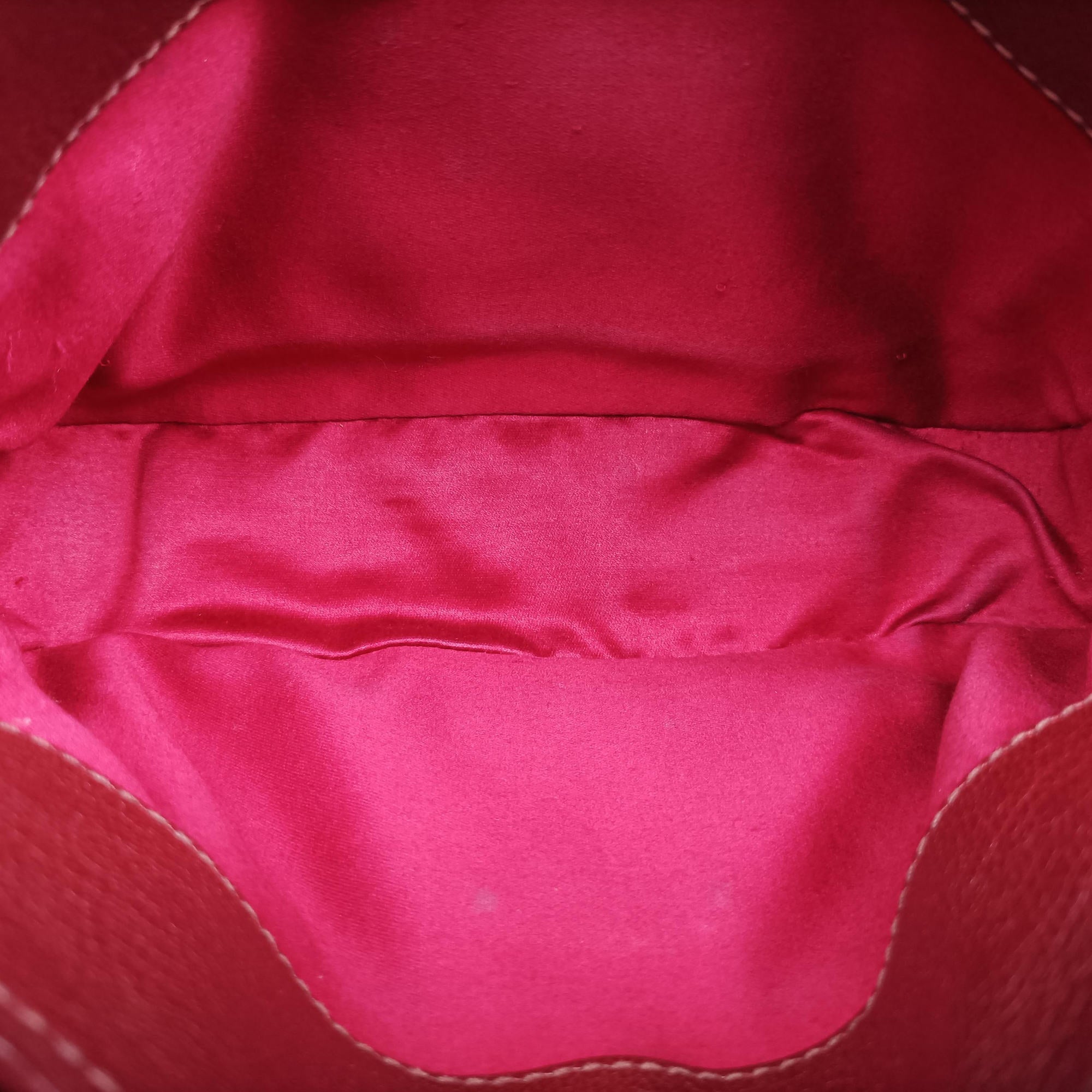 Pre-owned Miu Miu Madras Red Leather  shoulderbag | stylenewstar