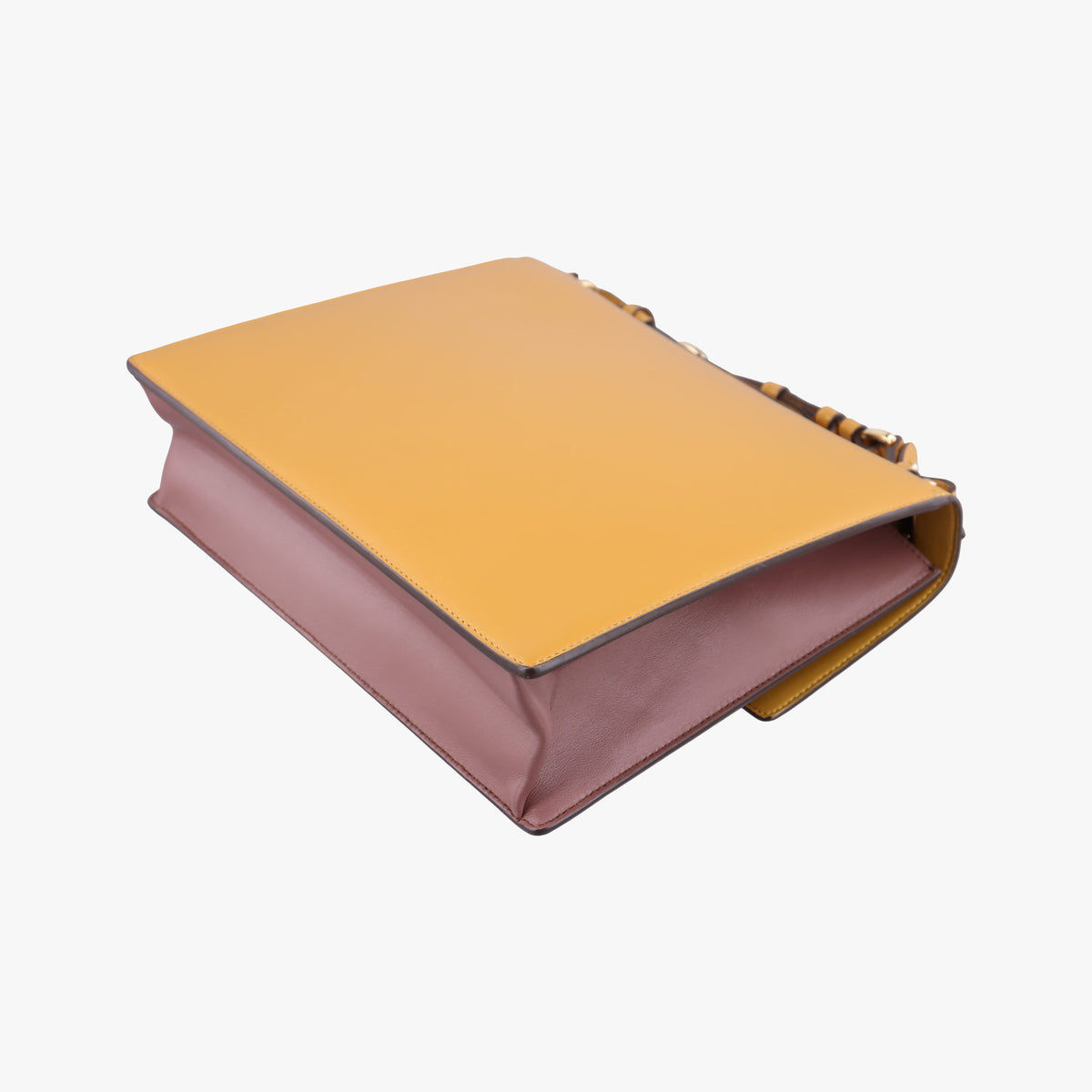 Pre-owned Ferragamo Marisol Brown×Beige ×Yellow Leather  shoulderbag | stylenewstar