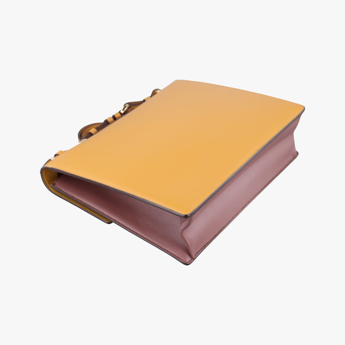 Pre-owned Ferragamo Marisol Brown×Beige ×Yellow Leather  shoulderbag | stylenewstar