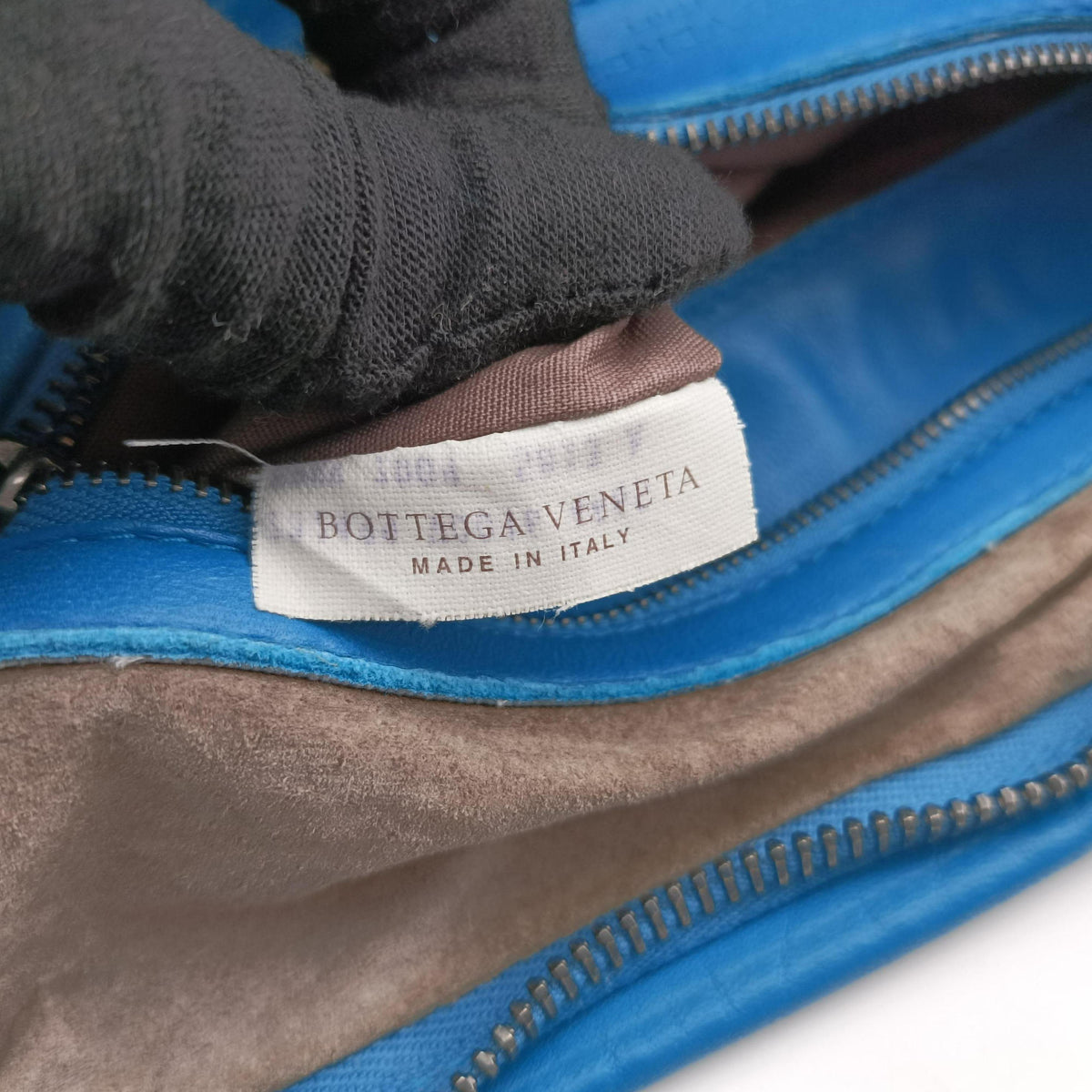 Pre-owned Bottega Veneta Intrecciato Blue lambskin  shoulderbag | stylenewstar