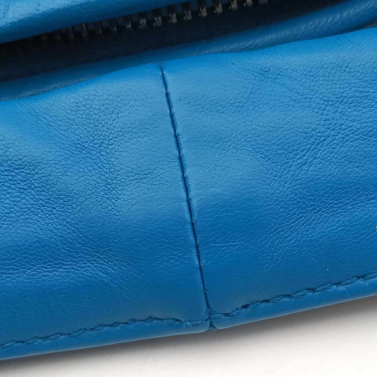 Pre-owned Bottega Veneta Intrecciato Blue lambskin  shoulderbag | stylenewstar
