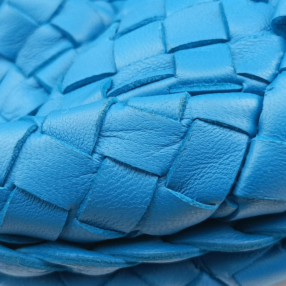 Pre-owned Bottega Veneta Intrecciato Blue lambskin  shoulderbag | stylenewstar
