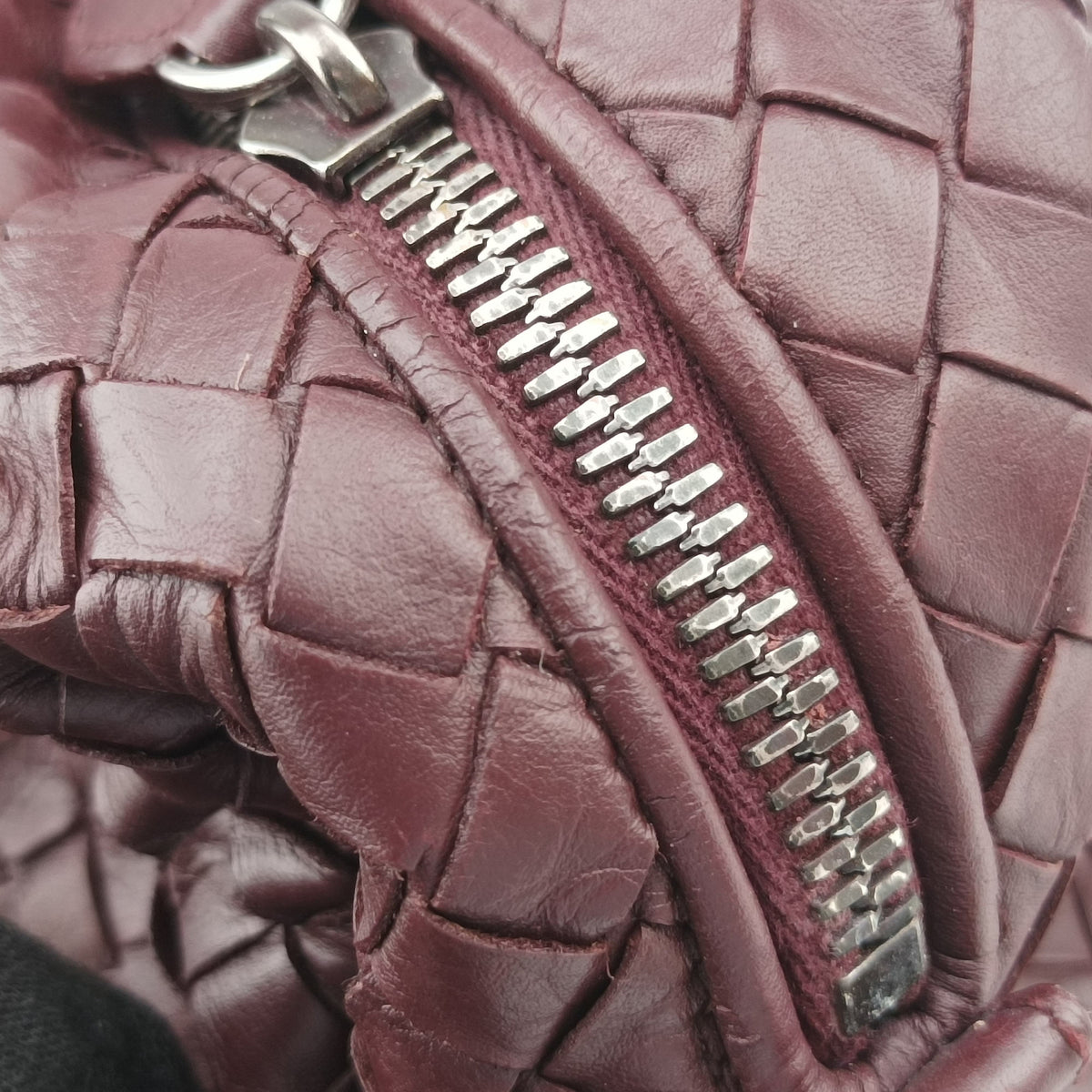 Pre-owned Bottega Veneta Intrecciato Burgundy lambskin  handbag | stylenewstar