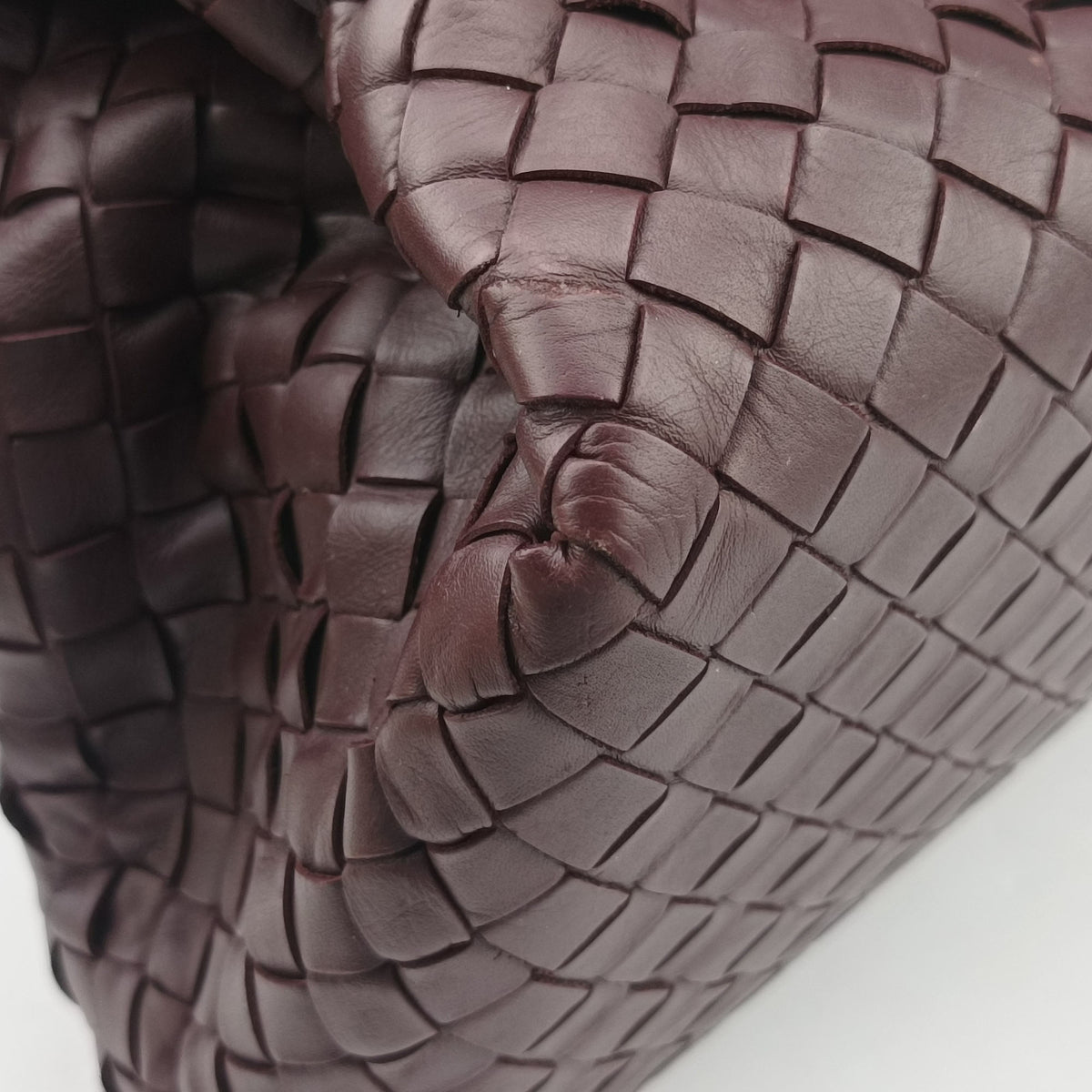 Pre-owned Bottega Veneta Intrecciato Burgundy lambskin  handbag | stylenewstar