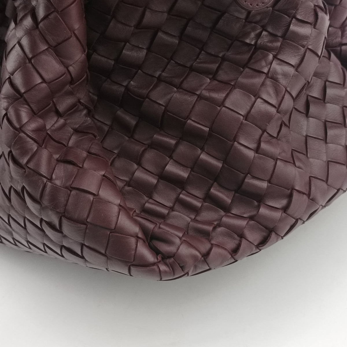 Pre-owned Bottega Veneta Intrecciato Burgundy lambskin  handbag | stylenewstar