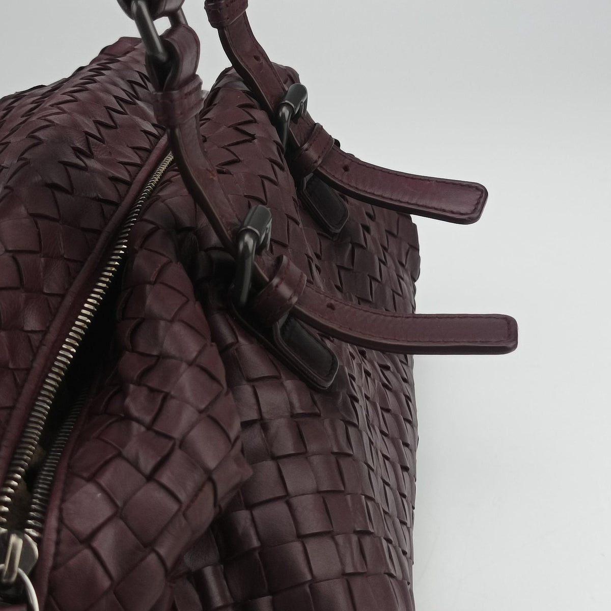 Pre-owned Bottega Veneta Intrecciato Burgundy lambskin  handbag | stylenewstar