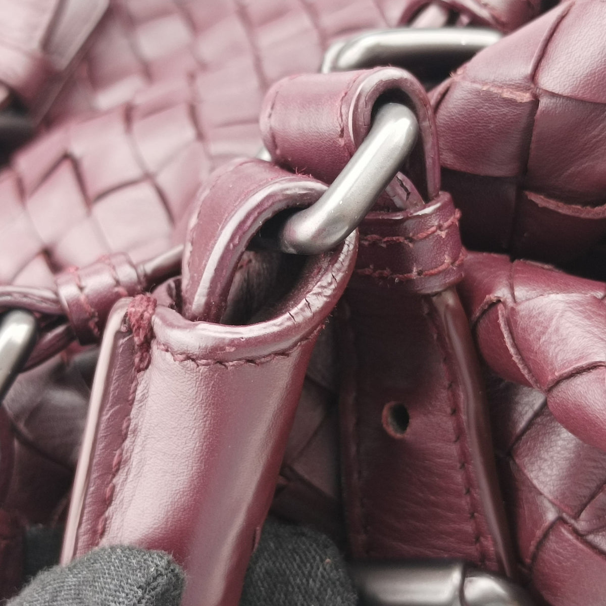 Pre-owned Bottega Veneta Intrecciato Burgundy lambskin  handbag | stylenewstar
