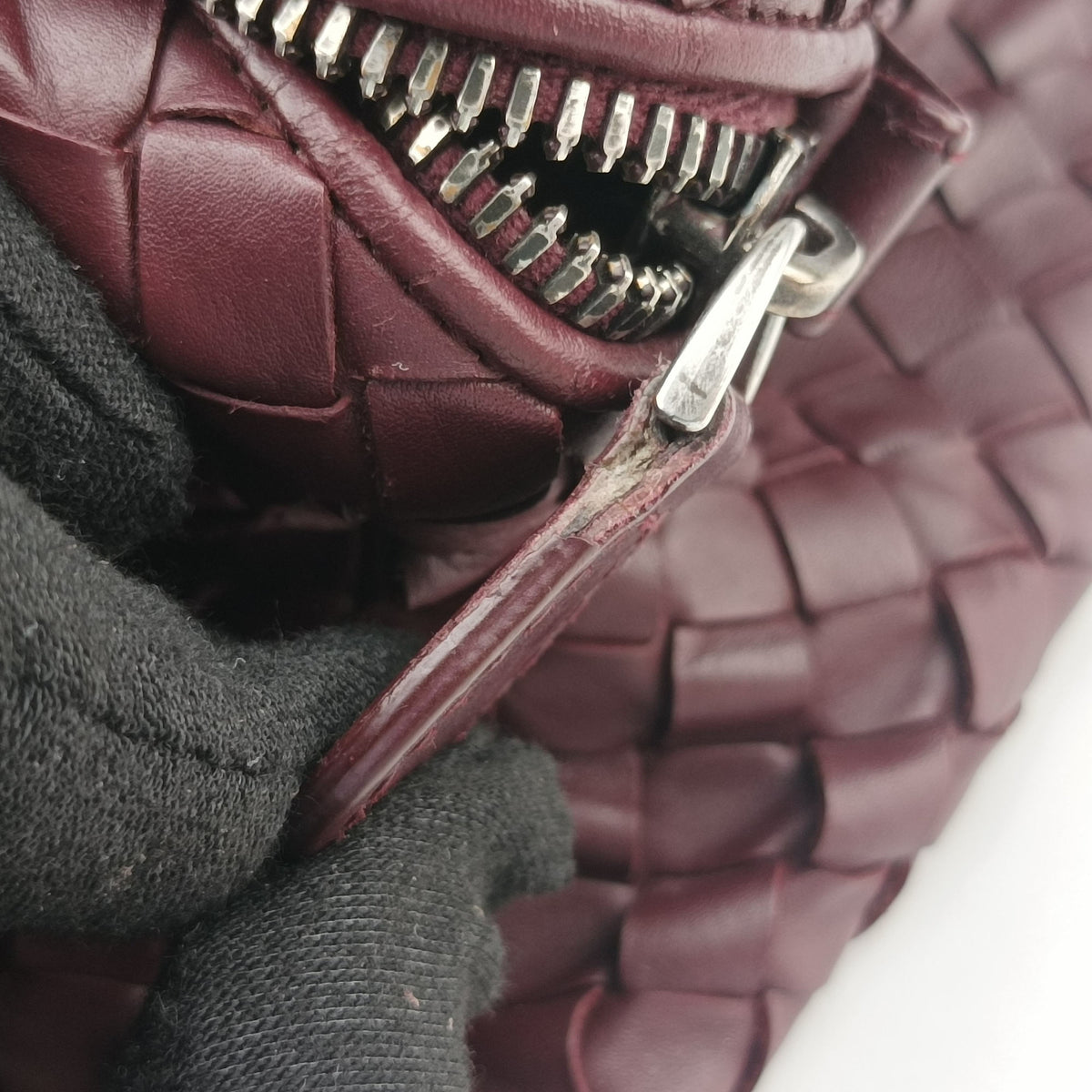 Pre-owned Bottega Veneta Intrecciato Burgundy lambskin  handbag | stylenewstar