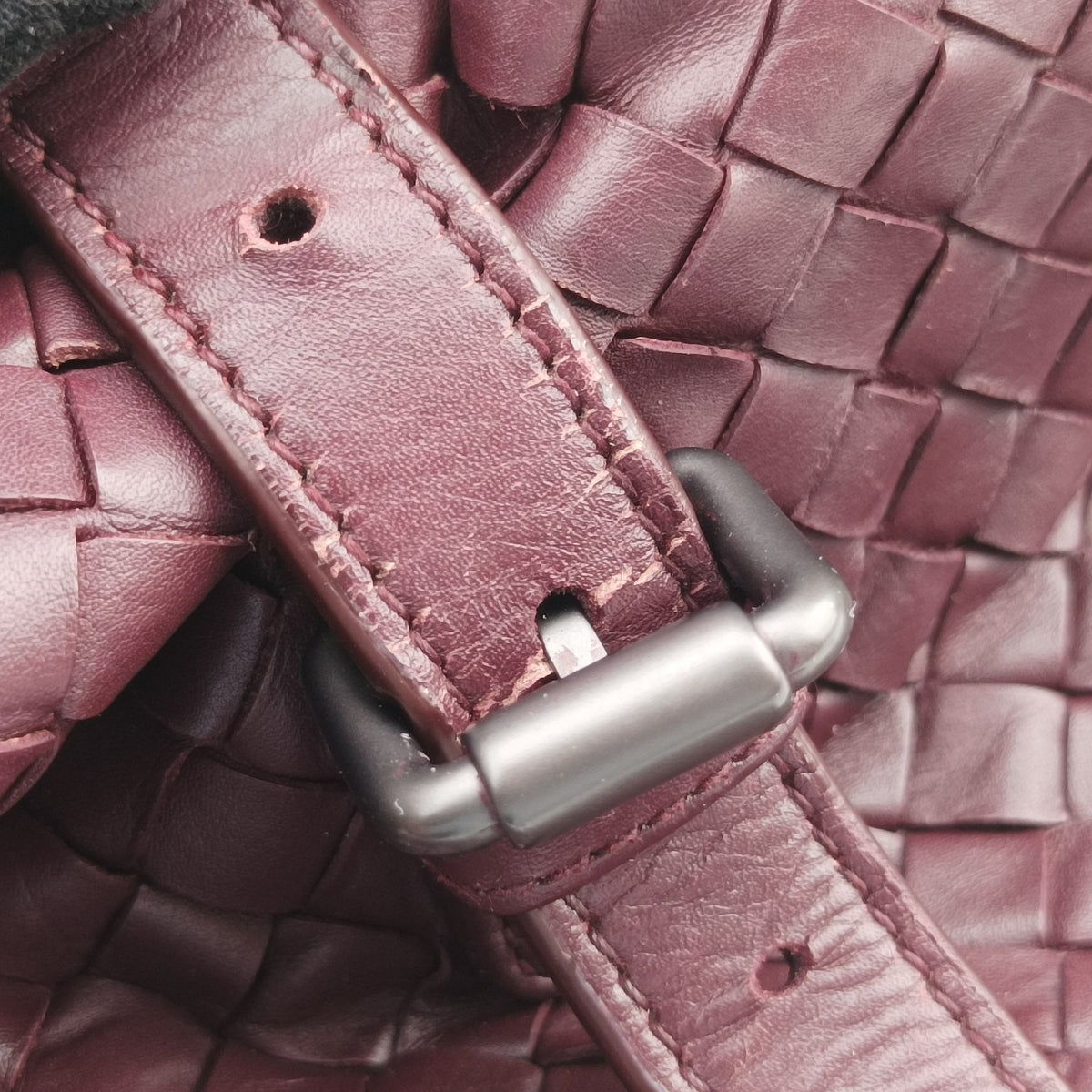 Pre-owned Bottega Veneta Intrecciato Burgundy lambskin  handbag | stylenewstar
