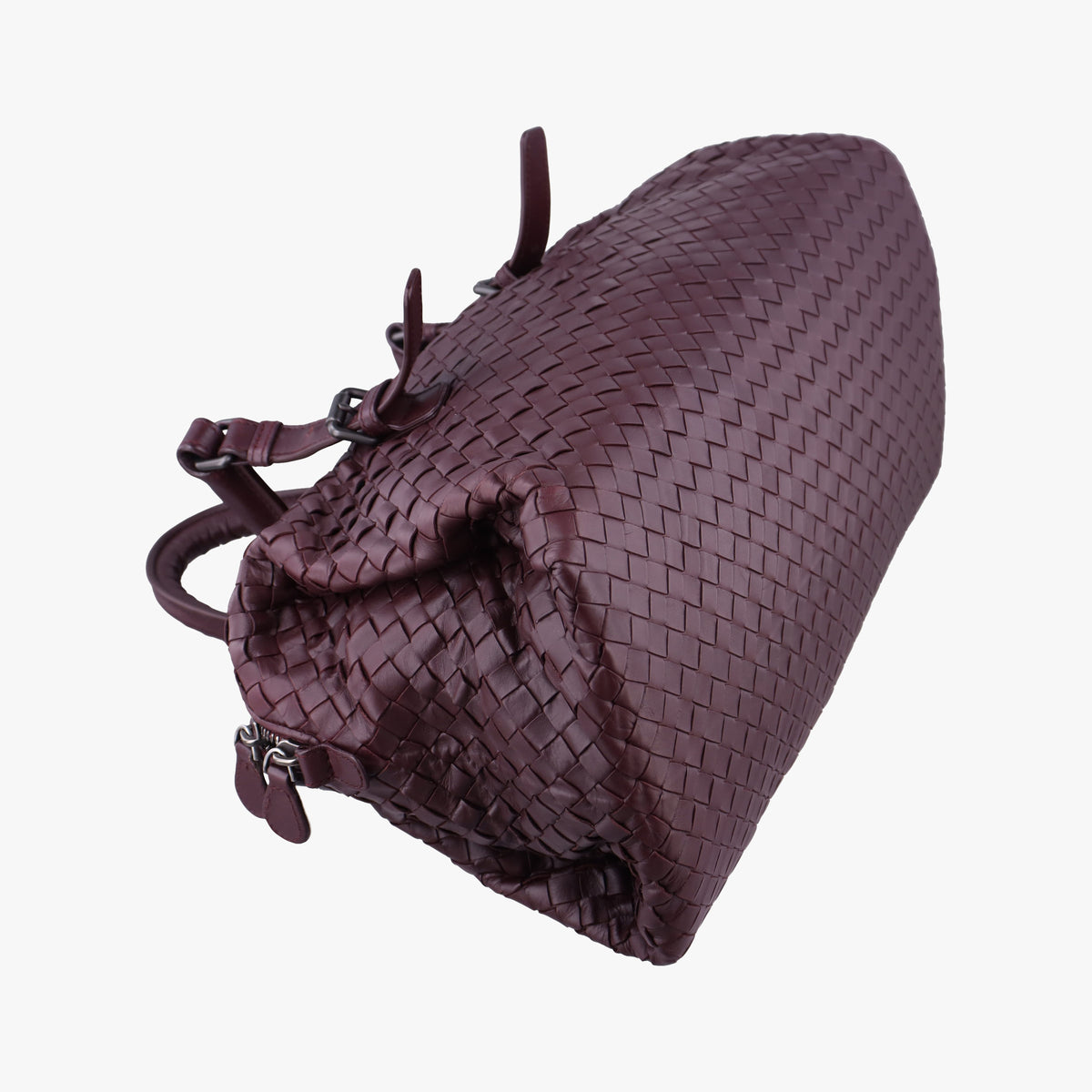 Pre-owned Bottega Veneta Intrecciato Burgundy lambskin  handbag | stylenewstar