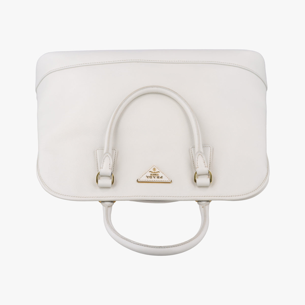 Vintage Prada Promenade White SAFFIANO Leather BN2558 handbag | stylenewstar