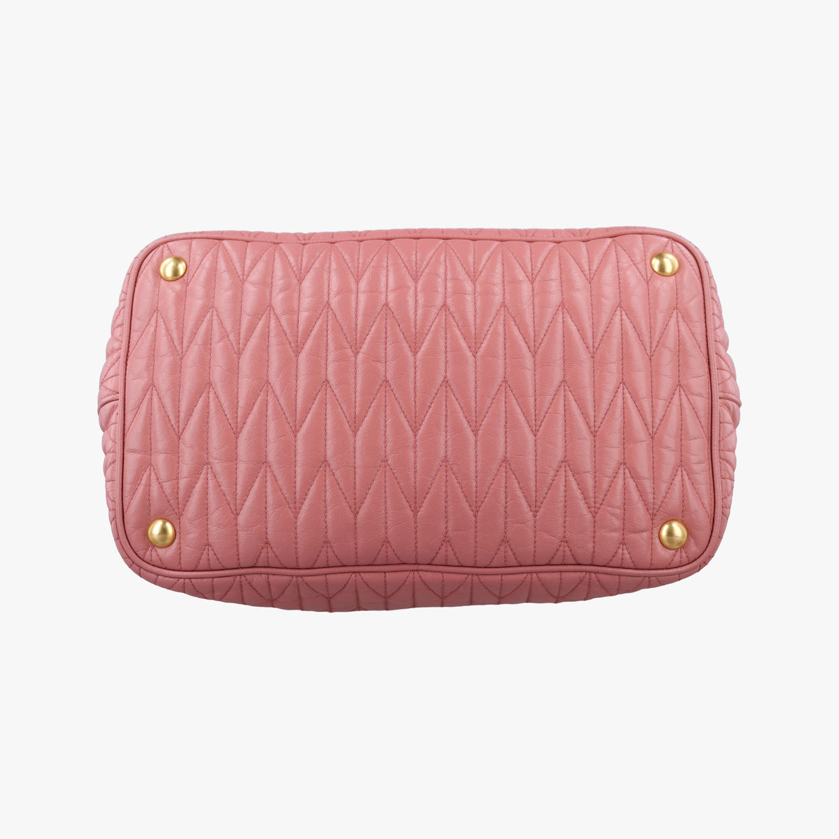 Pre-owned Miu Miu Matelasse Pink Leather  shoulderbag | stylenewstar