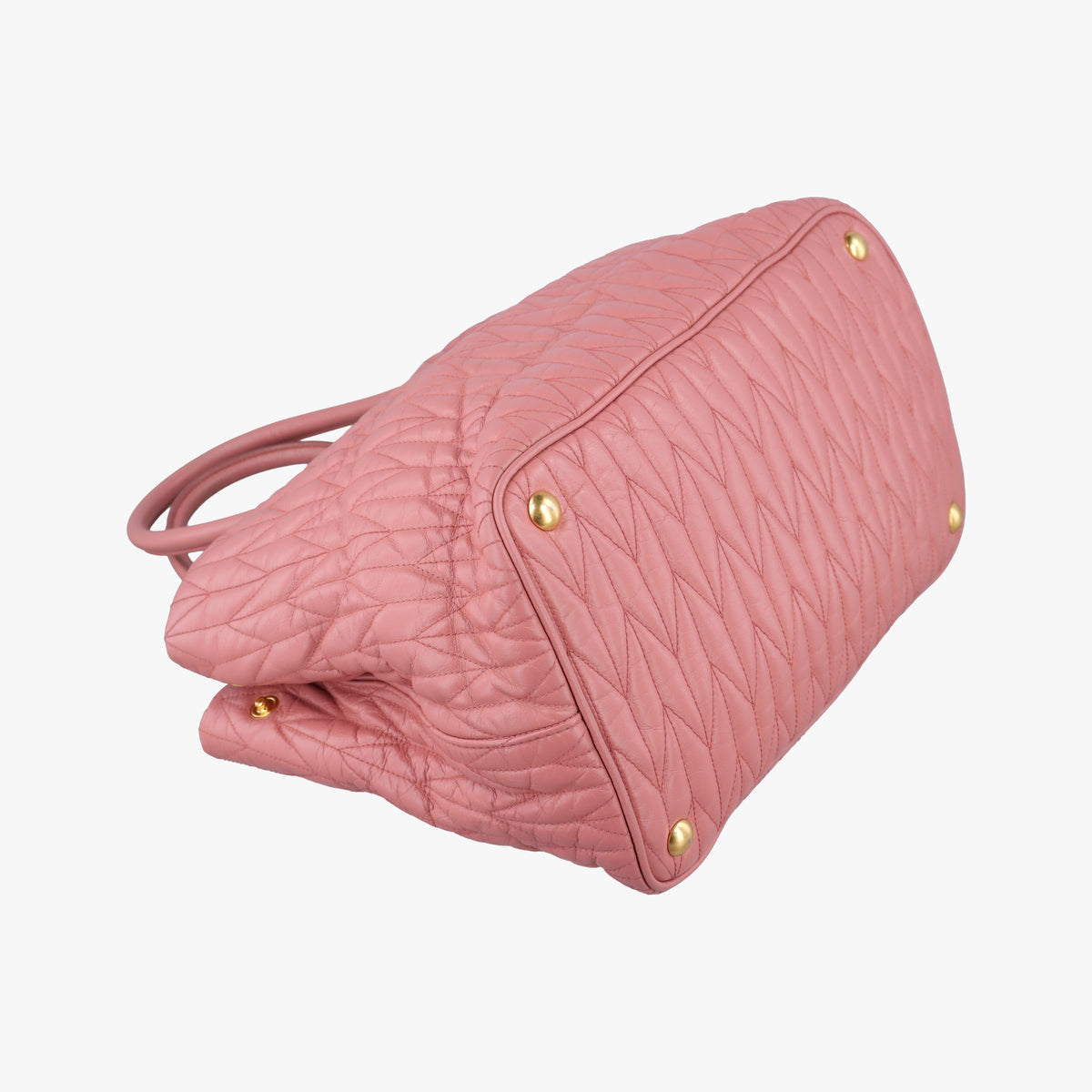 Pre-owned Miu Miu Matelasse Pink Leather  shoulderbag | stylenewstar