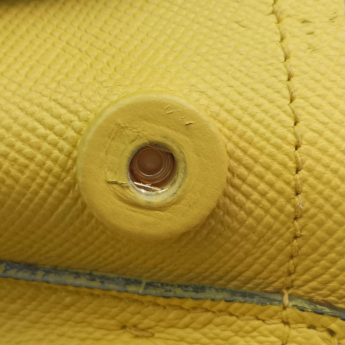 Vintage Prada Double Cuir Yellow SAFFIANO　Leather BN2756 handbag | stylenewstar
