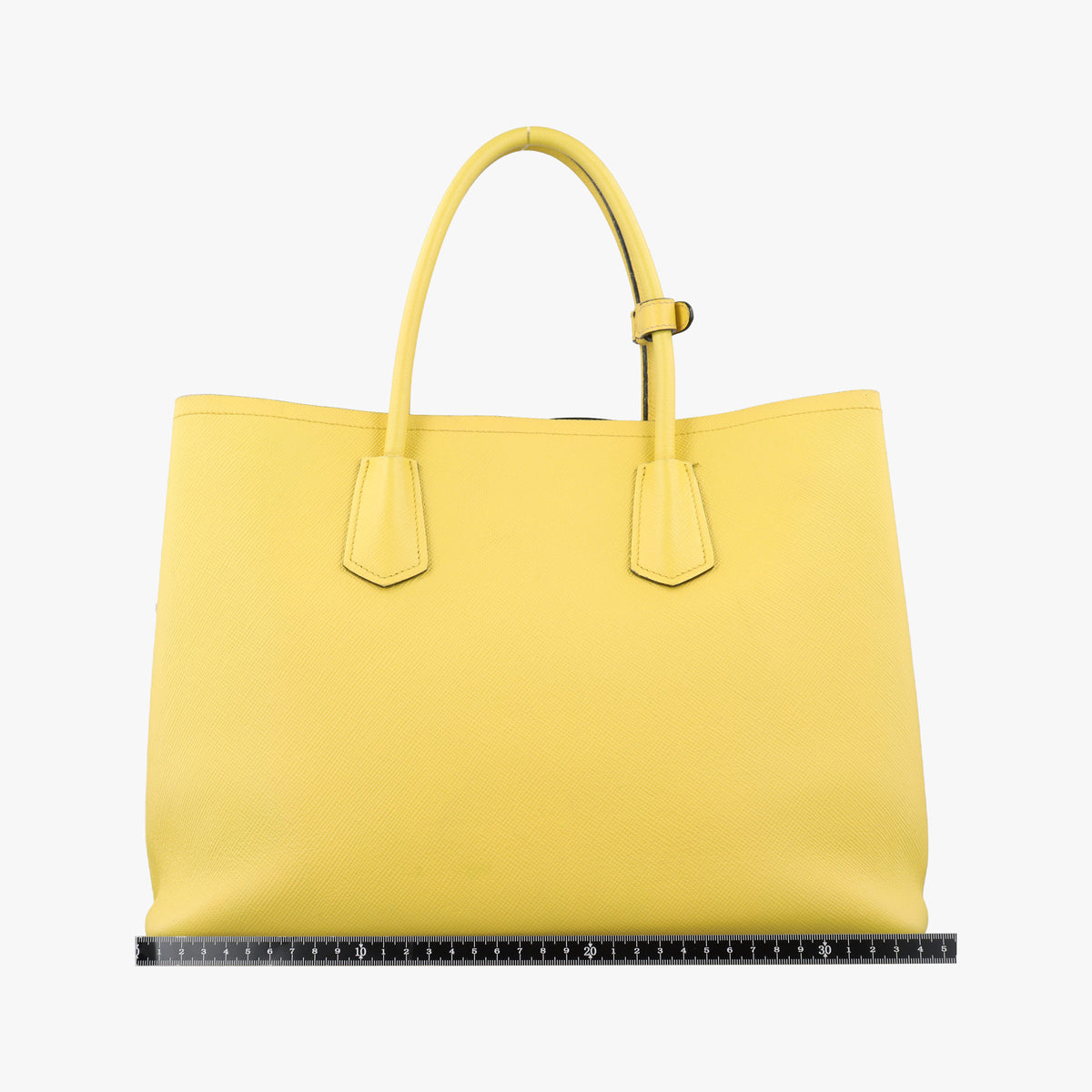 Pre-owned Prada Double Cuir Yellow SAFFIANO　Leather BN2756 handbag | stylenewstar