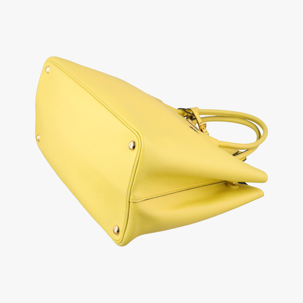 Vintage Prada Double Cuir Yellow SAFFIANO　Leather BN2756 handbag | stylenewstar