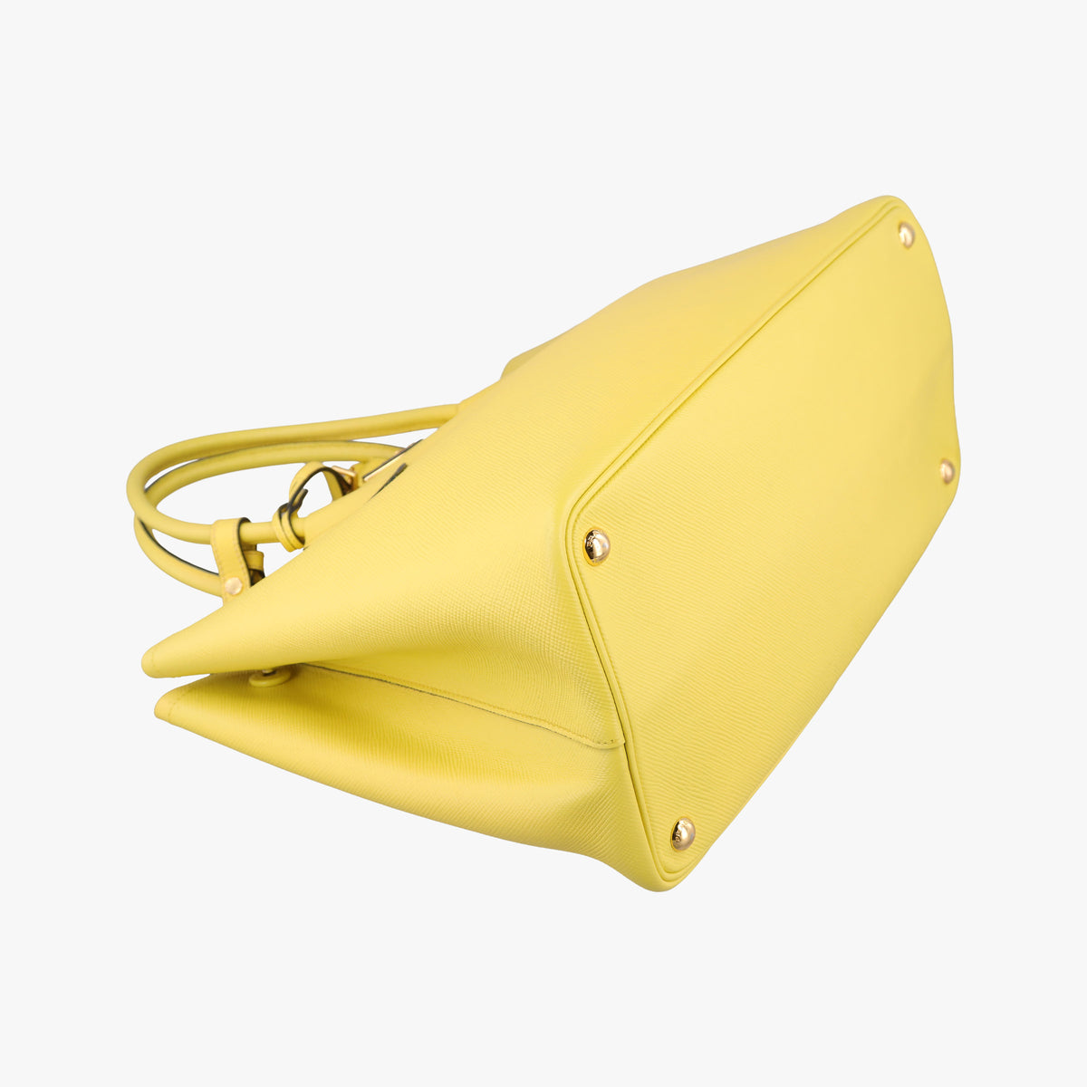 Vintage Prada Double Cuir Yellow SAFFIANO　Leather BN2756 handbag | stylenewstar