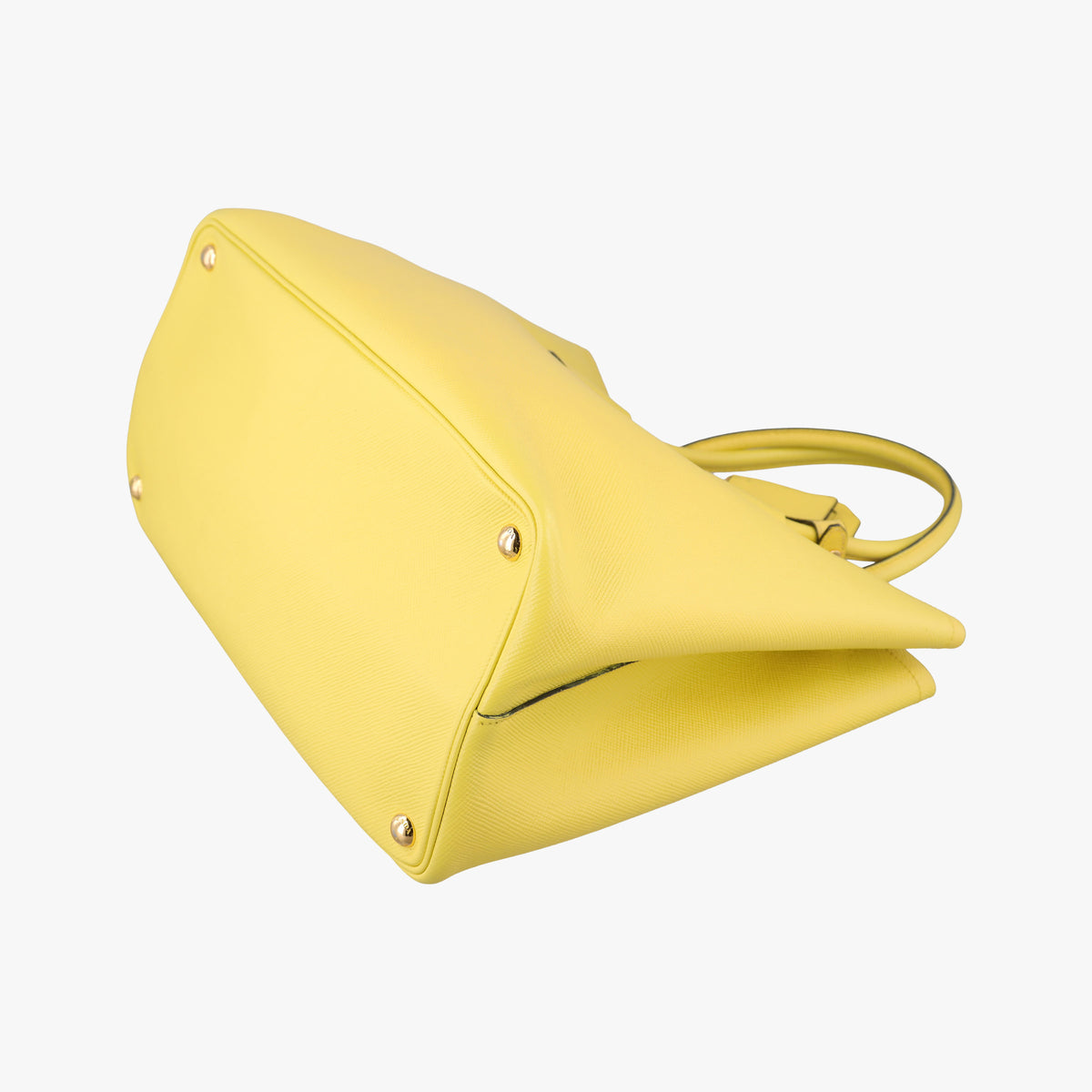 Vintage Prada Double Cuir Yellow SAFFIANO　Leather BN2756 handbag | stylenewstar