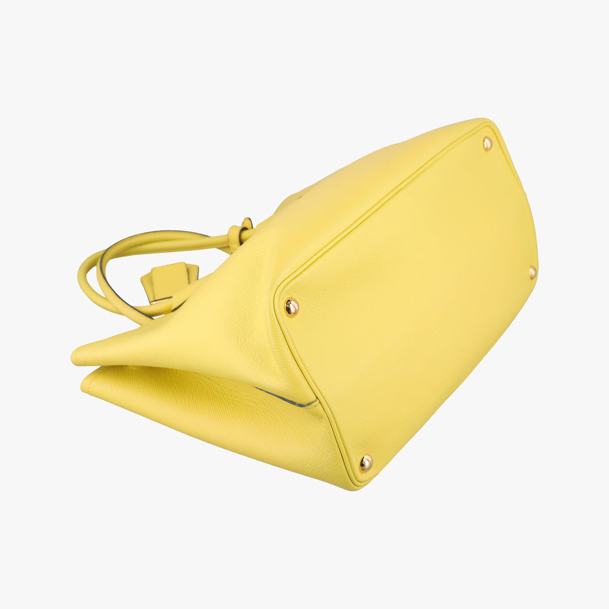 Vintage Prada Double Cuir Yellow SAFFIANO　Leather BN2756 handbag | stylenewstar