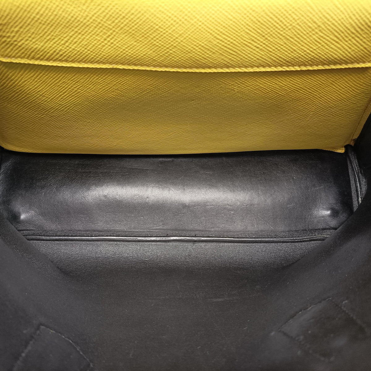 Vintage Prada Double Cuir Yellow SAFFIANO　Leather BN2756 handbag | stylenewstar