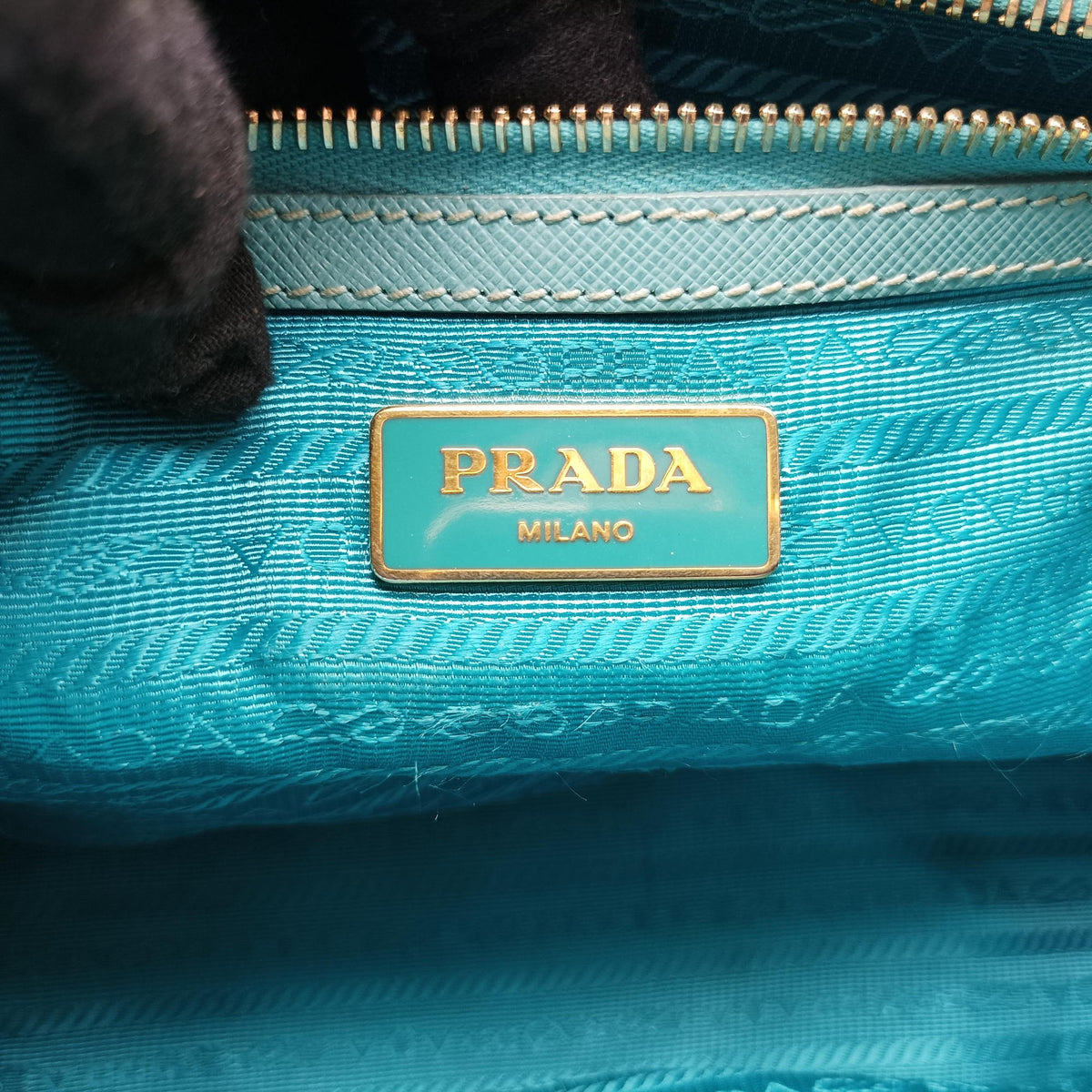 Pre-owned Prada Galleria Blue SAFFIANO Leather BN1801 shoulderbag | stylenewstar