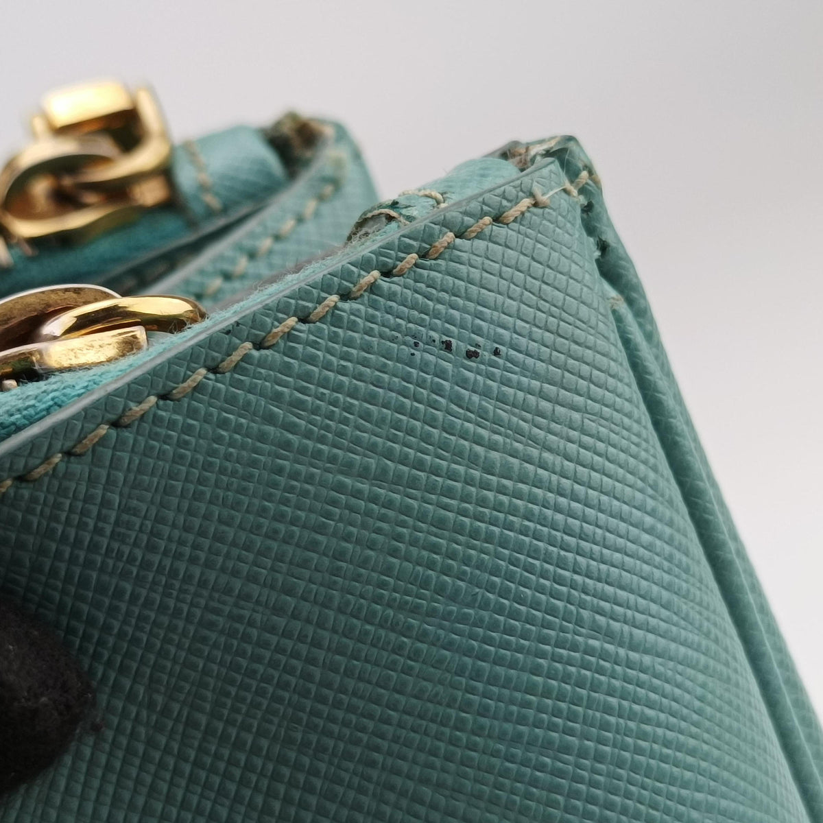 Pre-owned Prada Galleria Blue SAFFIANO Leather BN1801 shoulderbag | stylenewstar