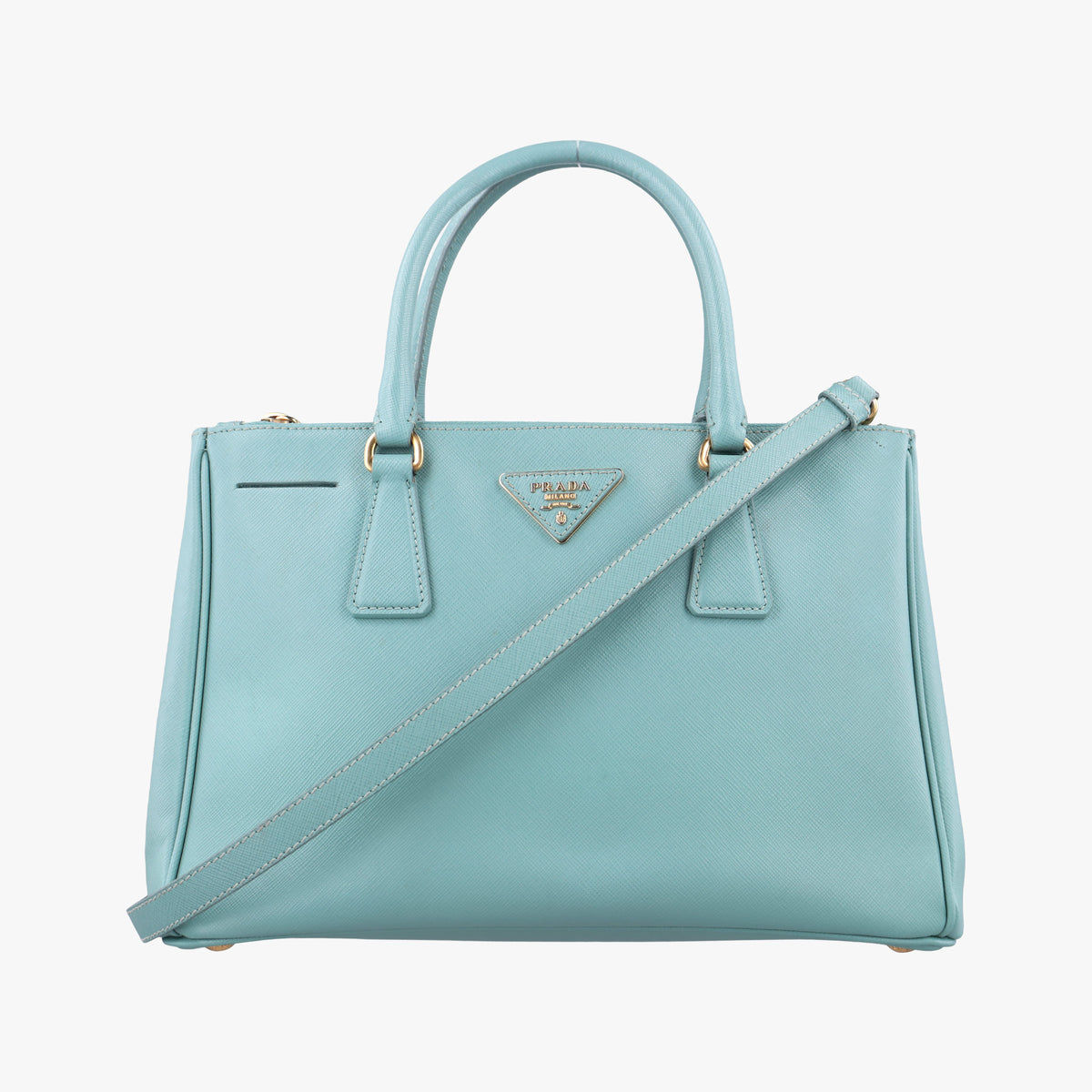 Pre-owned Prada Galleria Blue SAFFIANO Leather BN1801 shoulderbag | stylenewstar